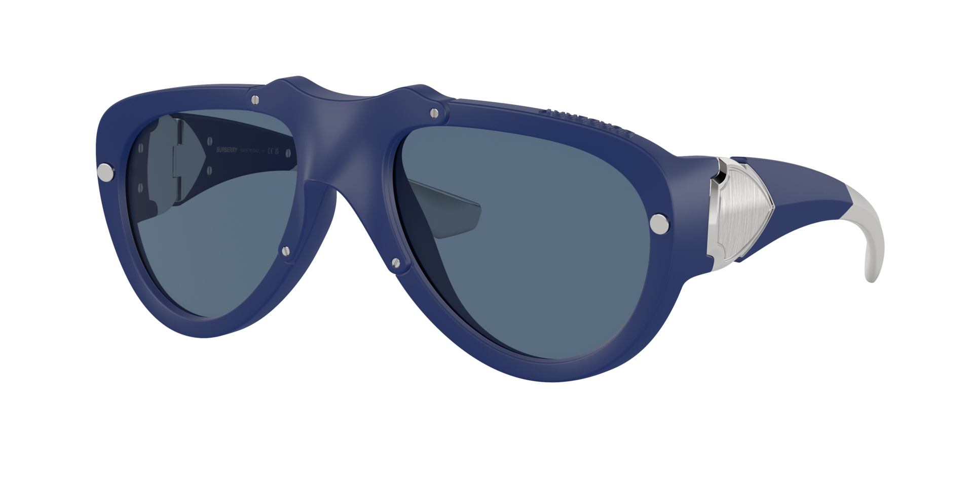 Burberry Unisex Sunglass BE4433U - Frame color: Blue Rubber, Lens color: Dark Blue
