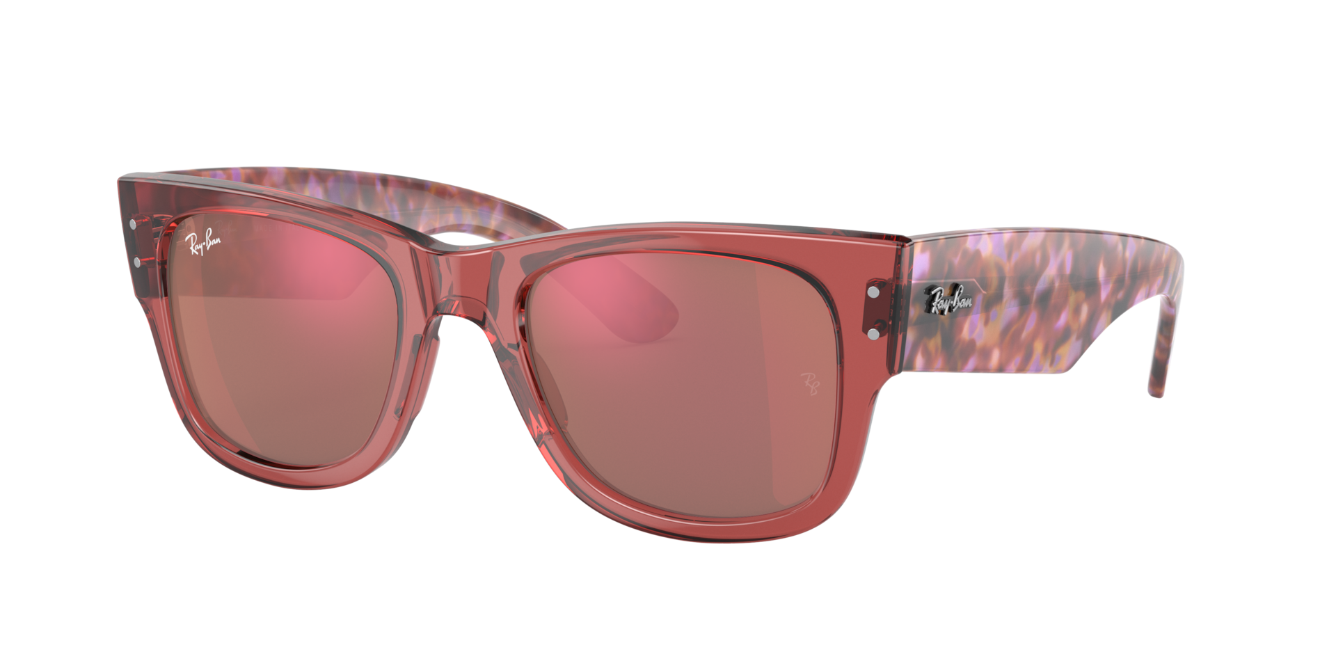 Ray-Ban Mega Wayfarer M (51 - 21) with Red lenses and Pink frame