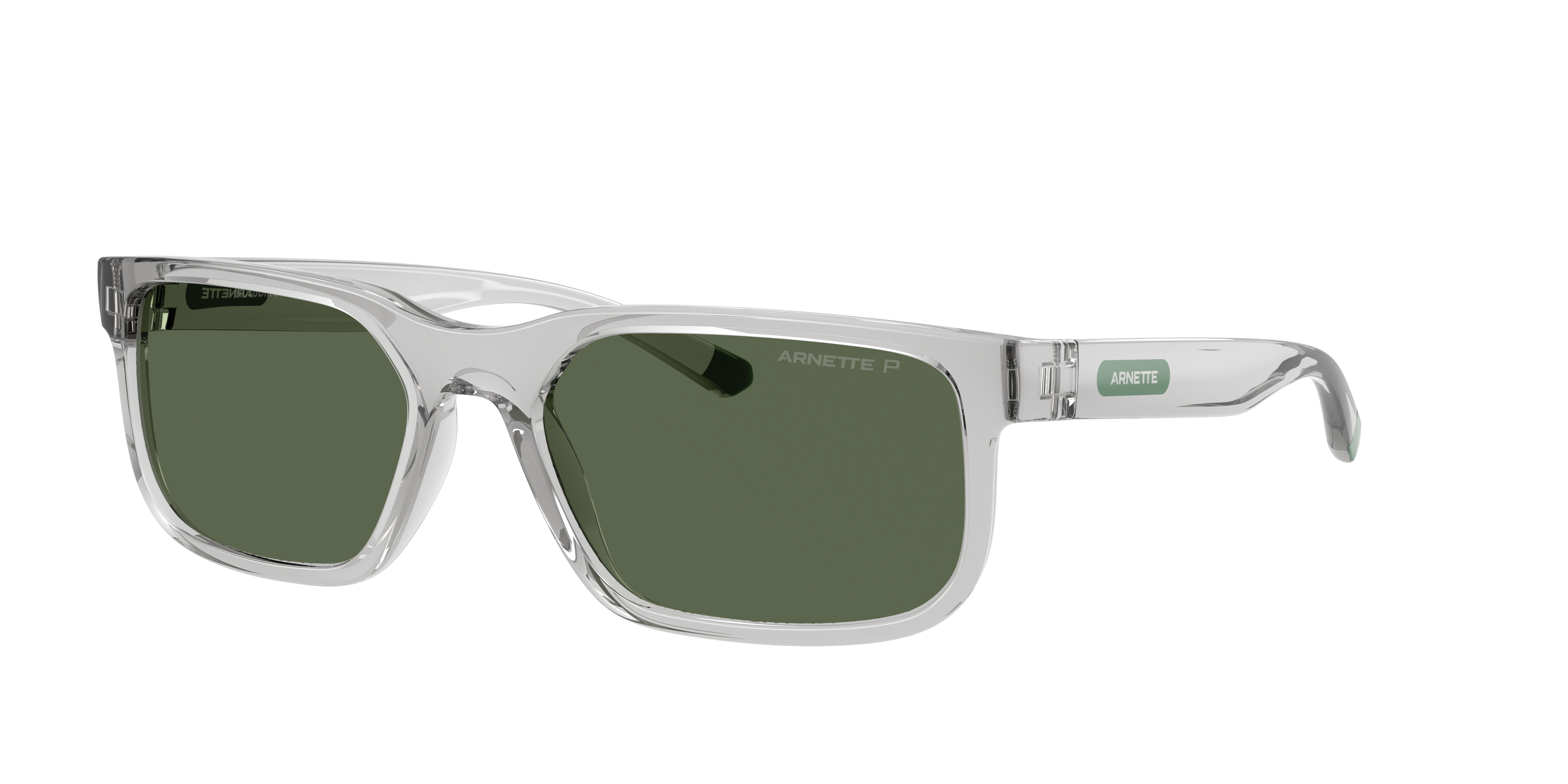 Arnette Man Sunglass AN4372 -  Frame color: Transparent Light Grey, Lens color: Dark Green Polarized