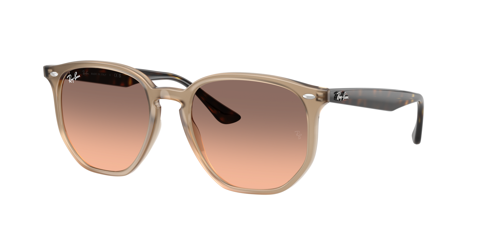 RAY-BAN Unisex Sunglasses RB4306  -  Frame color: Turtledove, Lens color: Pink Gradient Grey