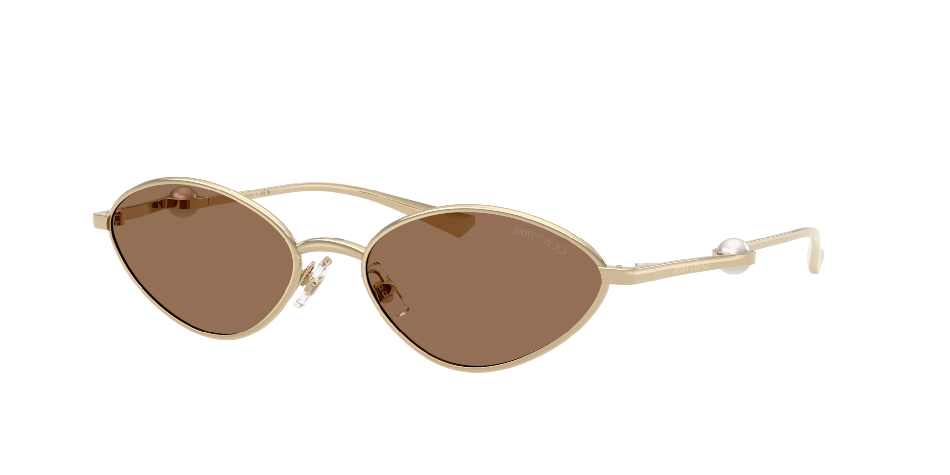 Jimmy Choo Frau Sunglass JC4033H - Rahmenfarbe: Hellgold, Linsenfarbe: Dunkelbraun