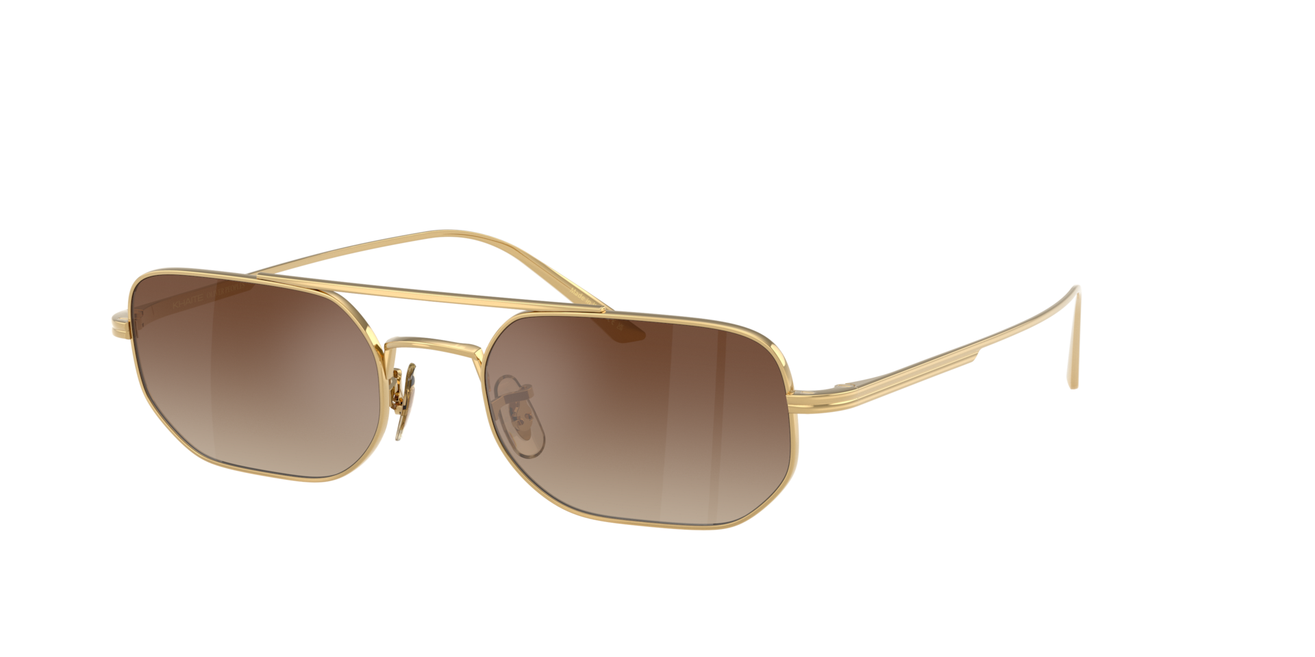 Oliver Peoples Unisex Sunglass OV1351S 1989C - Frame color: Gold, Lens color: Dark Brown Gradient Mirror