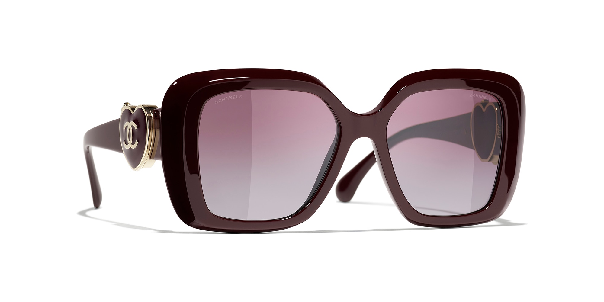 Chanel Woman Sunglass Square Sunglasses CH5518 -  Frame color: Burgundy, Lens color: Burgundy