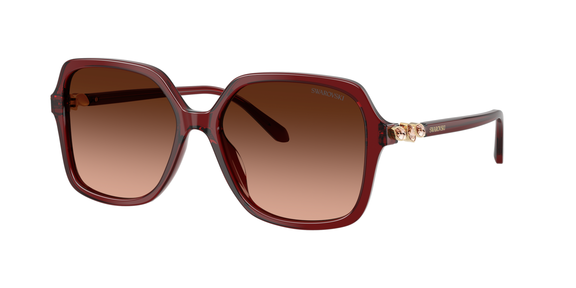 Swarovski Red/Pink Sk6067 10735M Woman Sunglasses Acetate Squa Normal Nuanced - Image 2