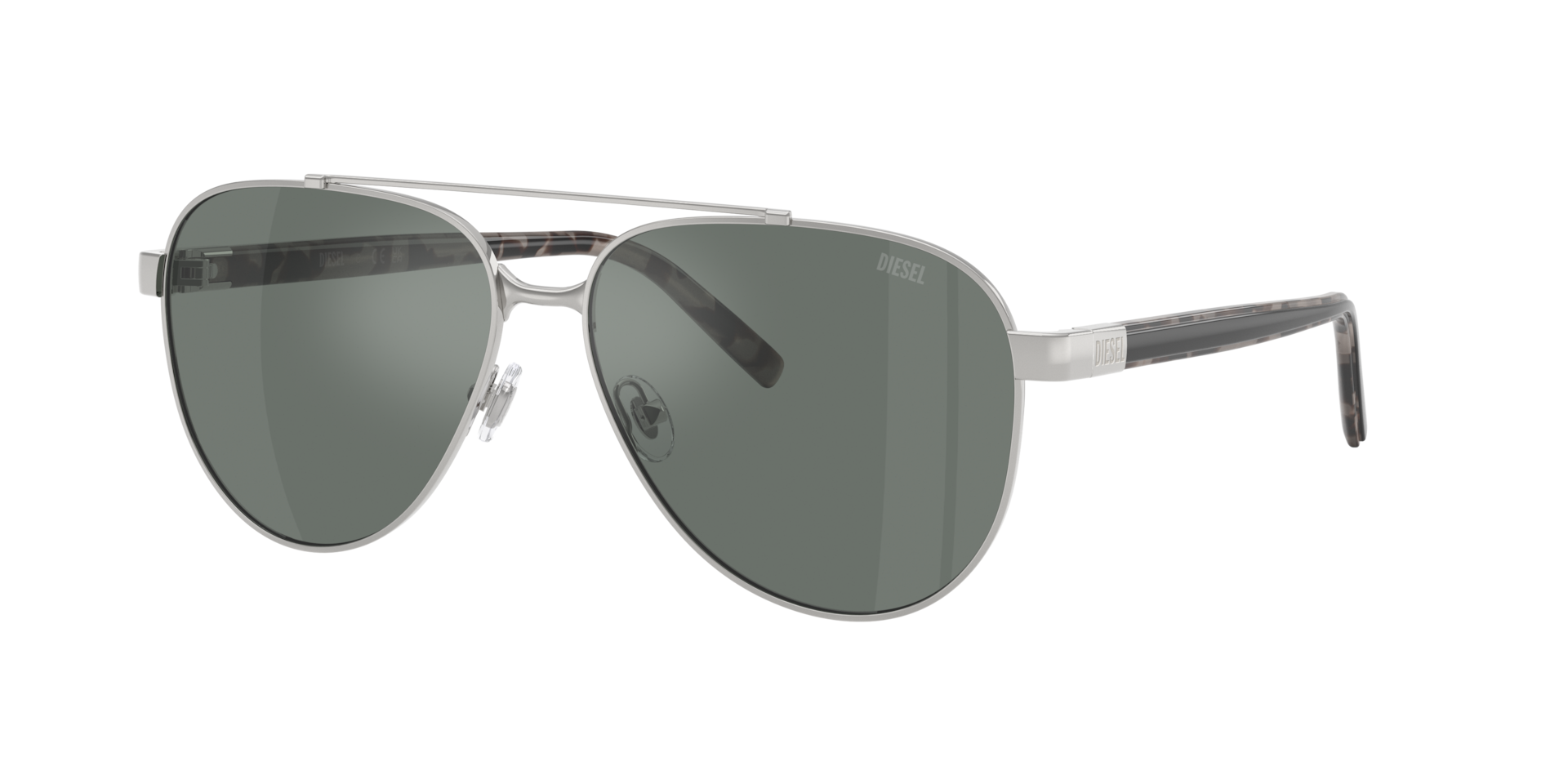 Diesel Unisex Sunglass DL1021 -  Frame color: Shiny Silver, Lens color: Mirror Black