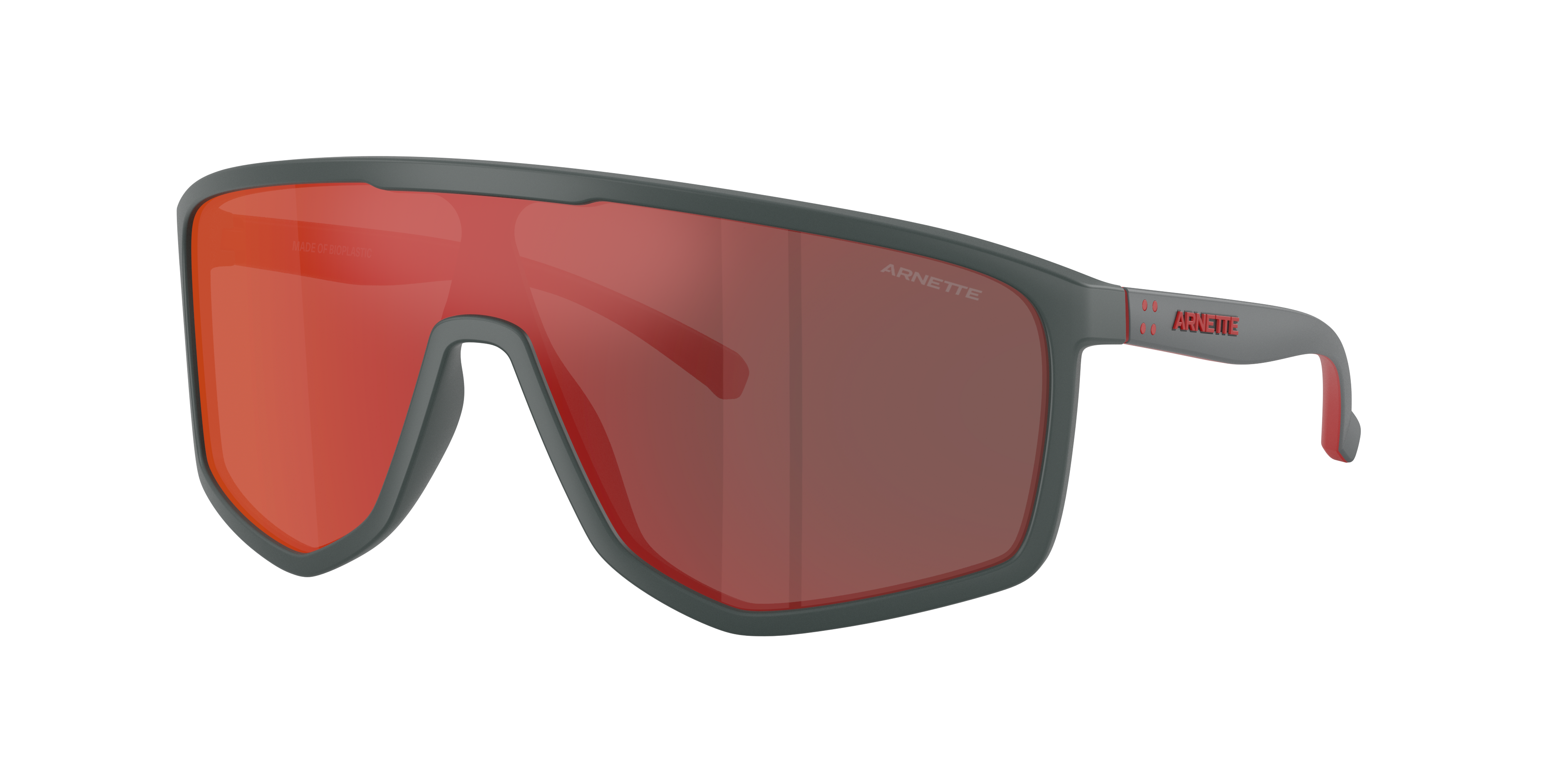 Arnette Man Sunglass Stripe-M -  Frame color: Dark Grey, Lens color: Dark Grey Mirror Red/Yellow