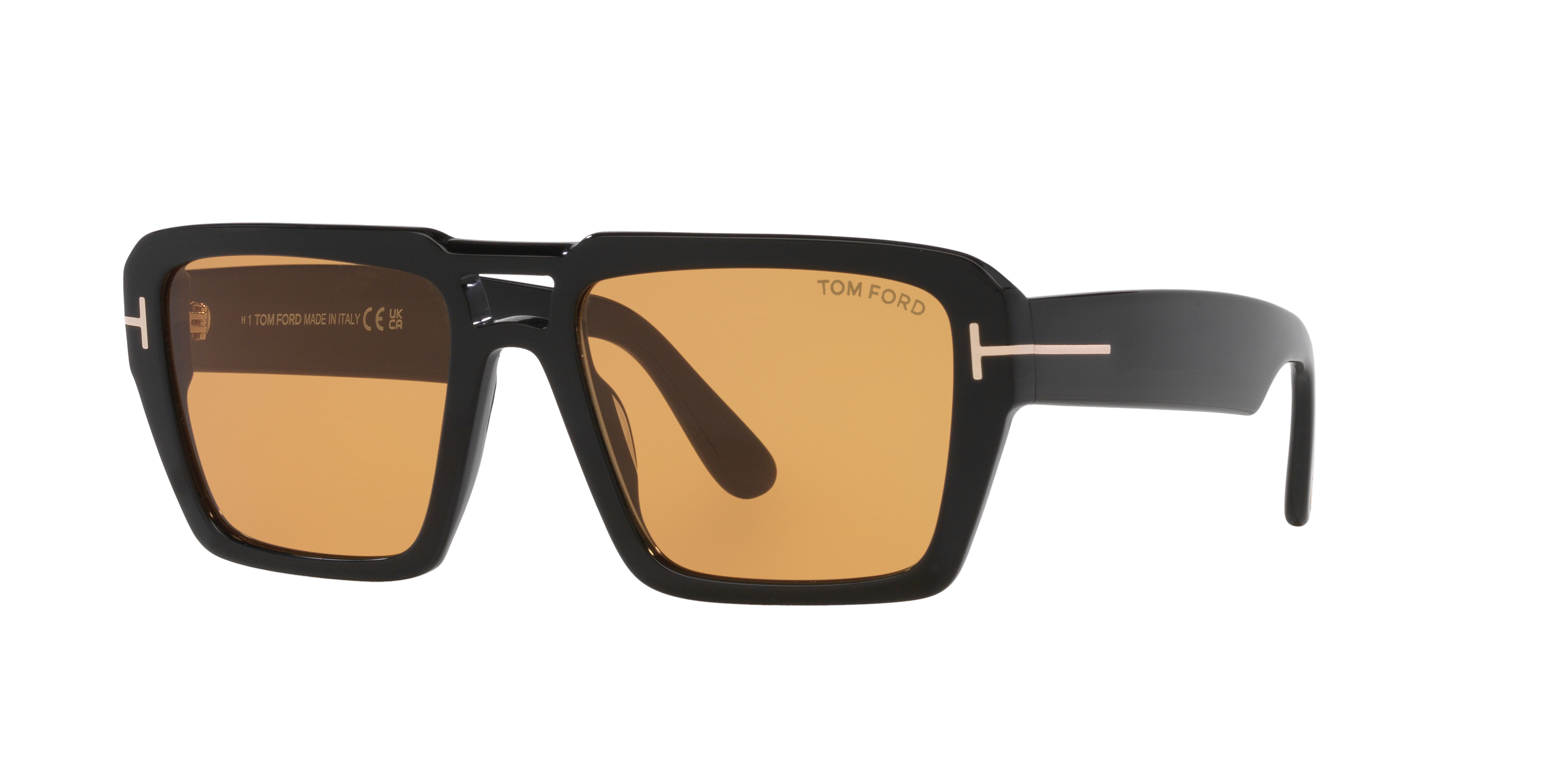 Tom Ford Redford TR XXL (56 - 19) with Brown lenses and Black