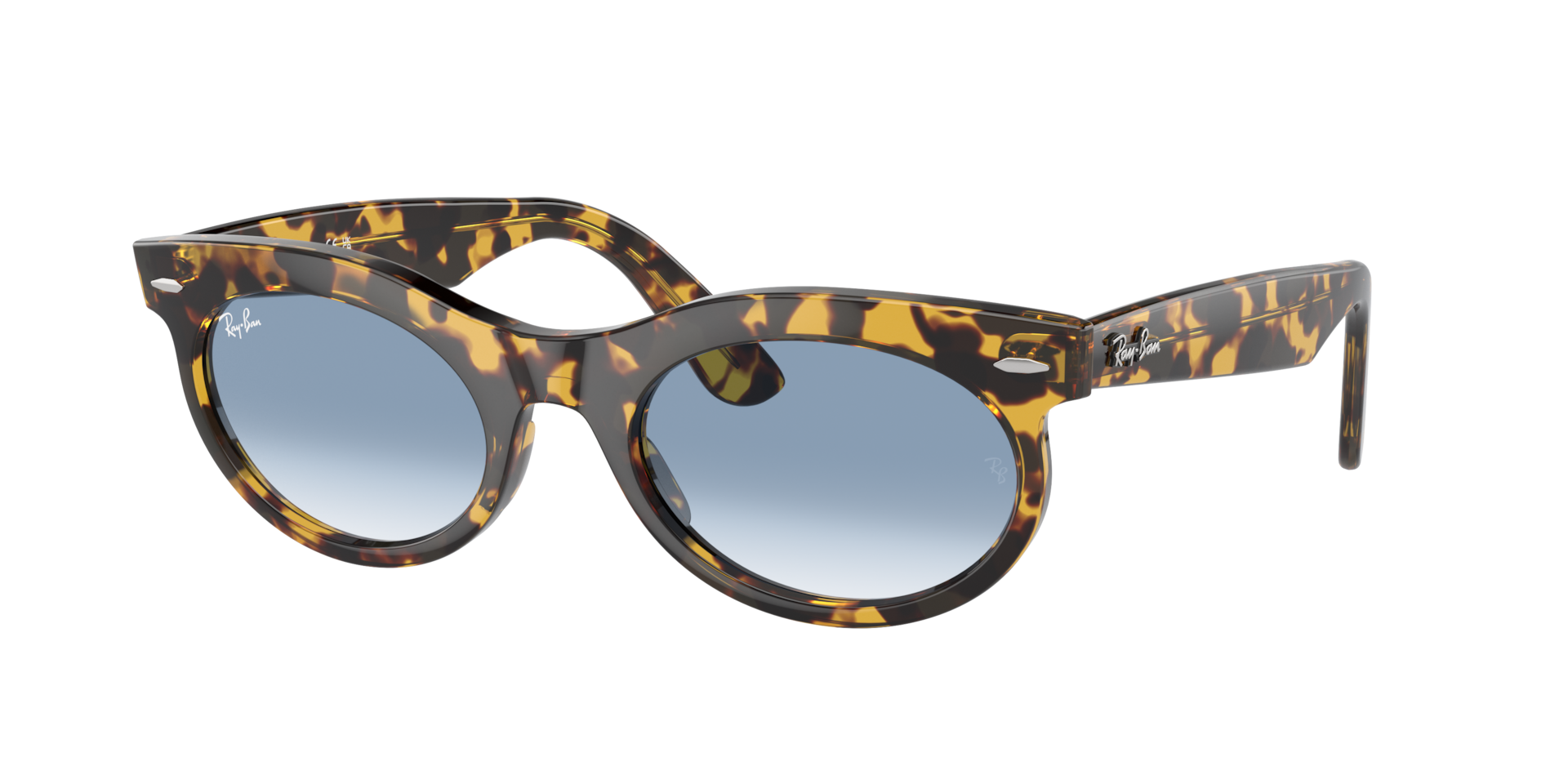 Ray-Ban Unisex Sunglass RB2242 Wayfarer Oval -  Frame color: Yellow Havana, Lens color: Clear & Blue