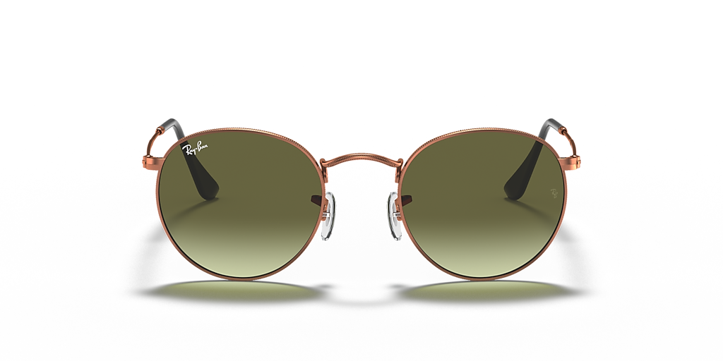 Bombdy9 　Ray-Ban RB3447 ROUND L ゴ Ray-Ban Round Metal S (50 - 21) with Green lenses and Copper frame