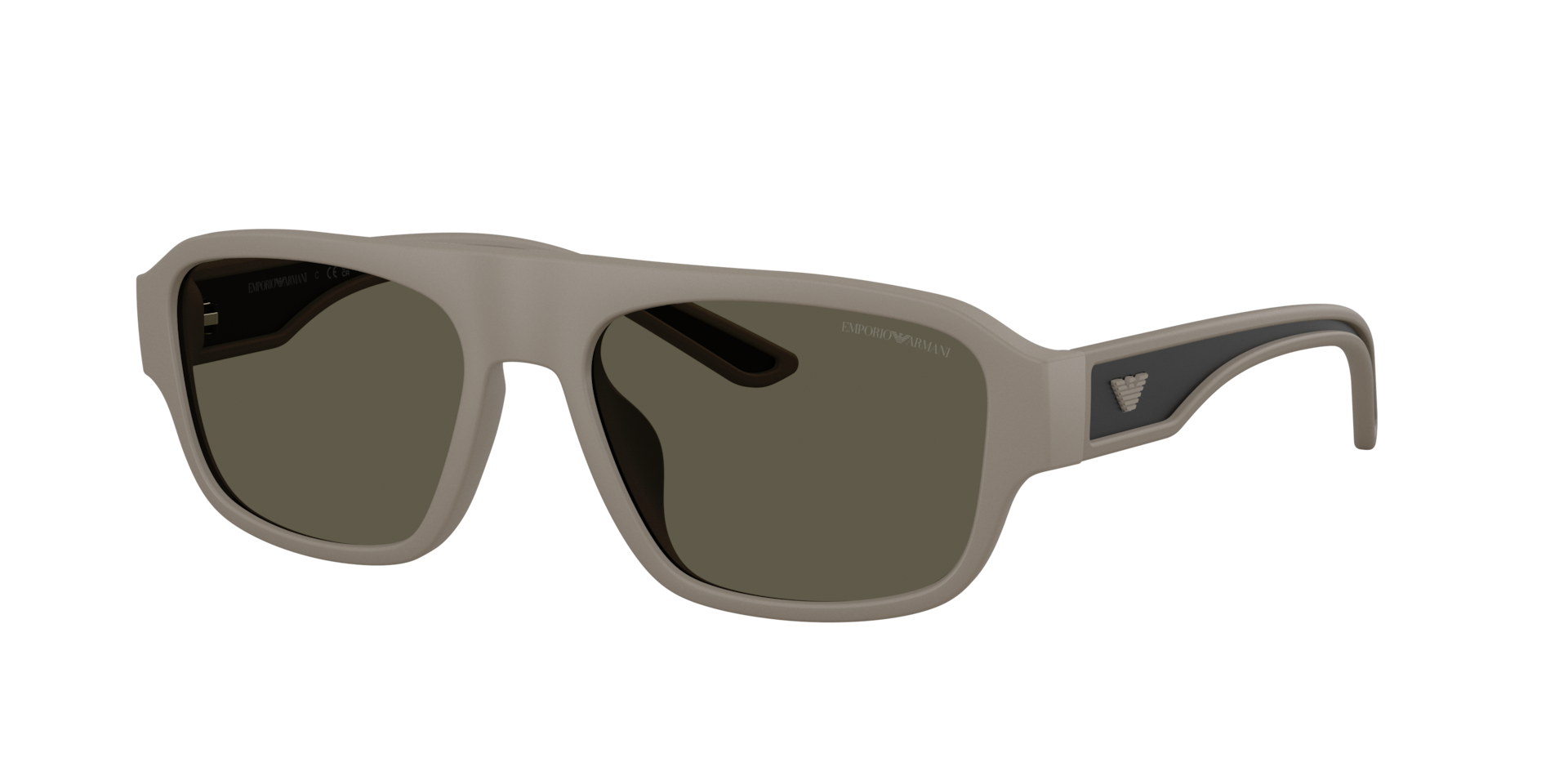 Emporio Armani Man Sunglass EA4266U -  Frame color: Rubberised Matt Light Brown, Lens color: Dark Grey