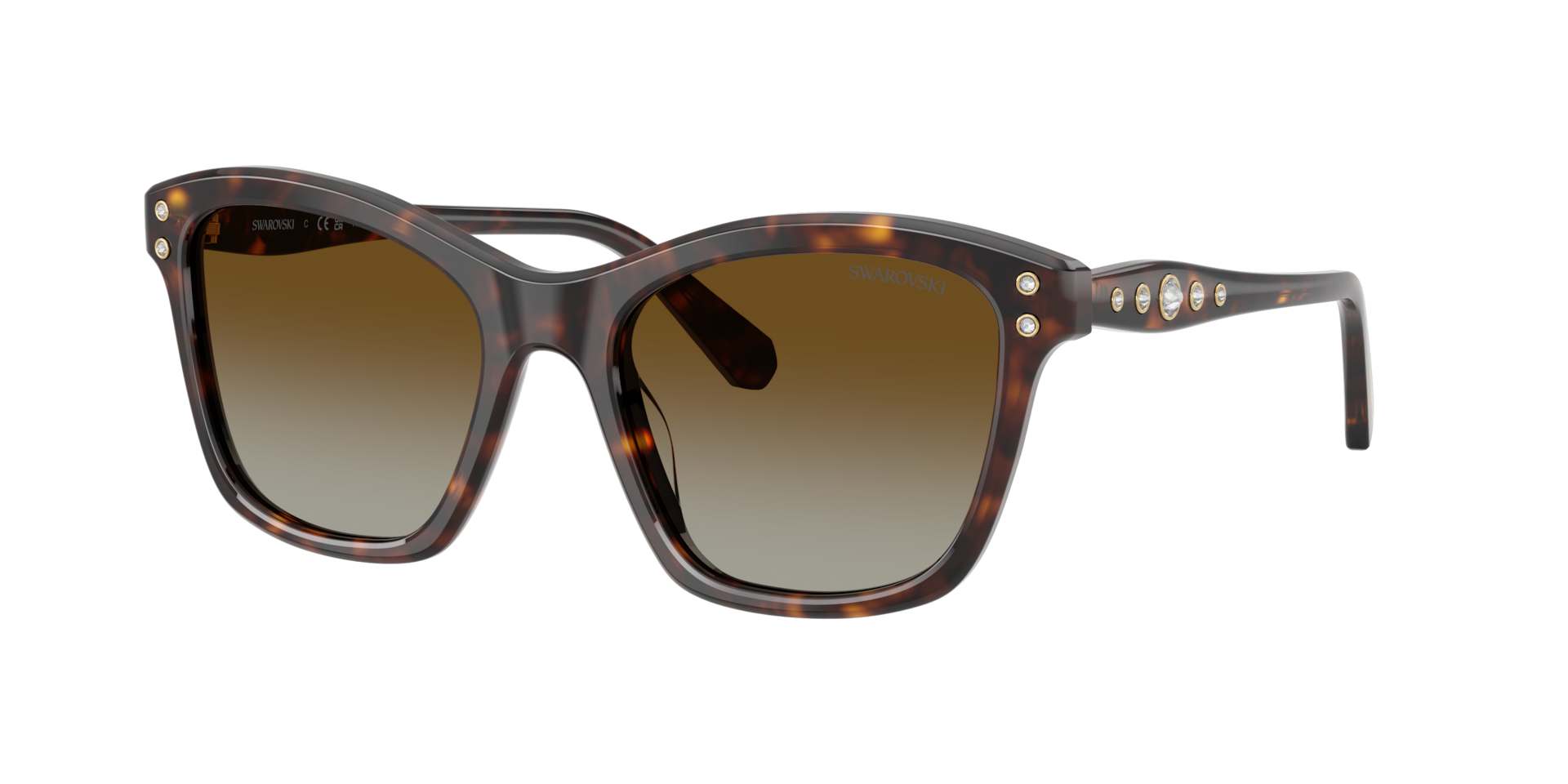 Swarovski Woman Sunglass SK6063 -  Frame color: Havana, Lens color: Polarized Brown Gradient