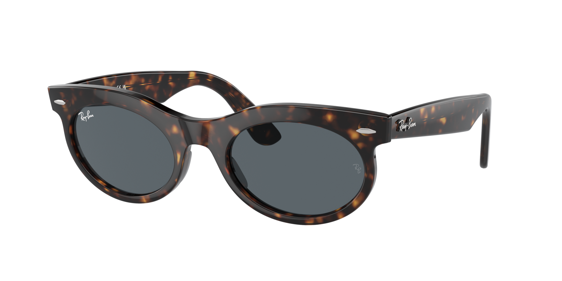 Ray-Ban Unisex Sunglass Wayfarer Oval -  Frame color: Havana, Lens color: Blue