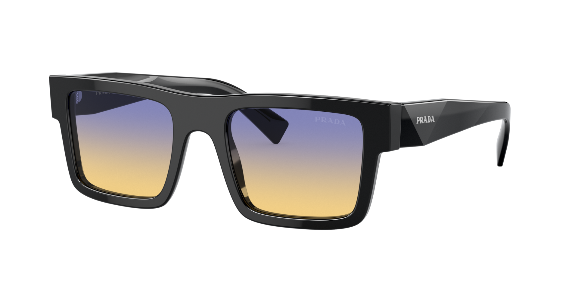 Prada Homme Sunglass PR 19WS - Couleur du Monture Noir Couleur de Lentille YellowDark Blue 259 €