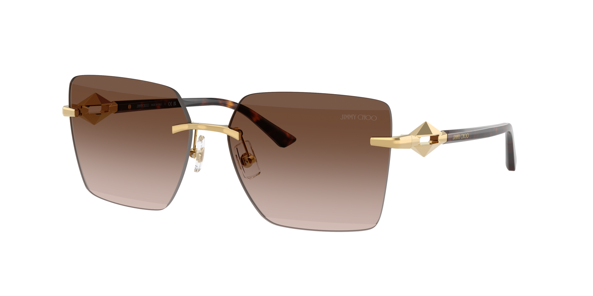 Jimmy Choo Femme Sunglass JC4018 - Couleur du Monture: Or, Couleur de Lentille: Dégradé Marron