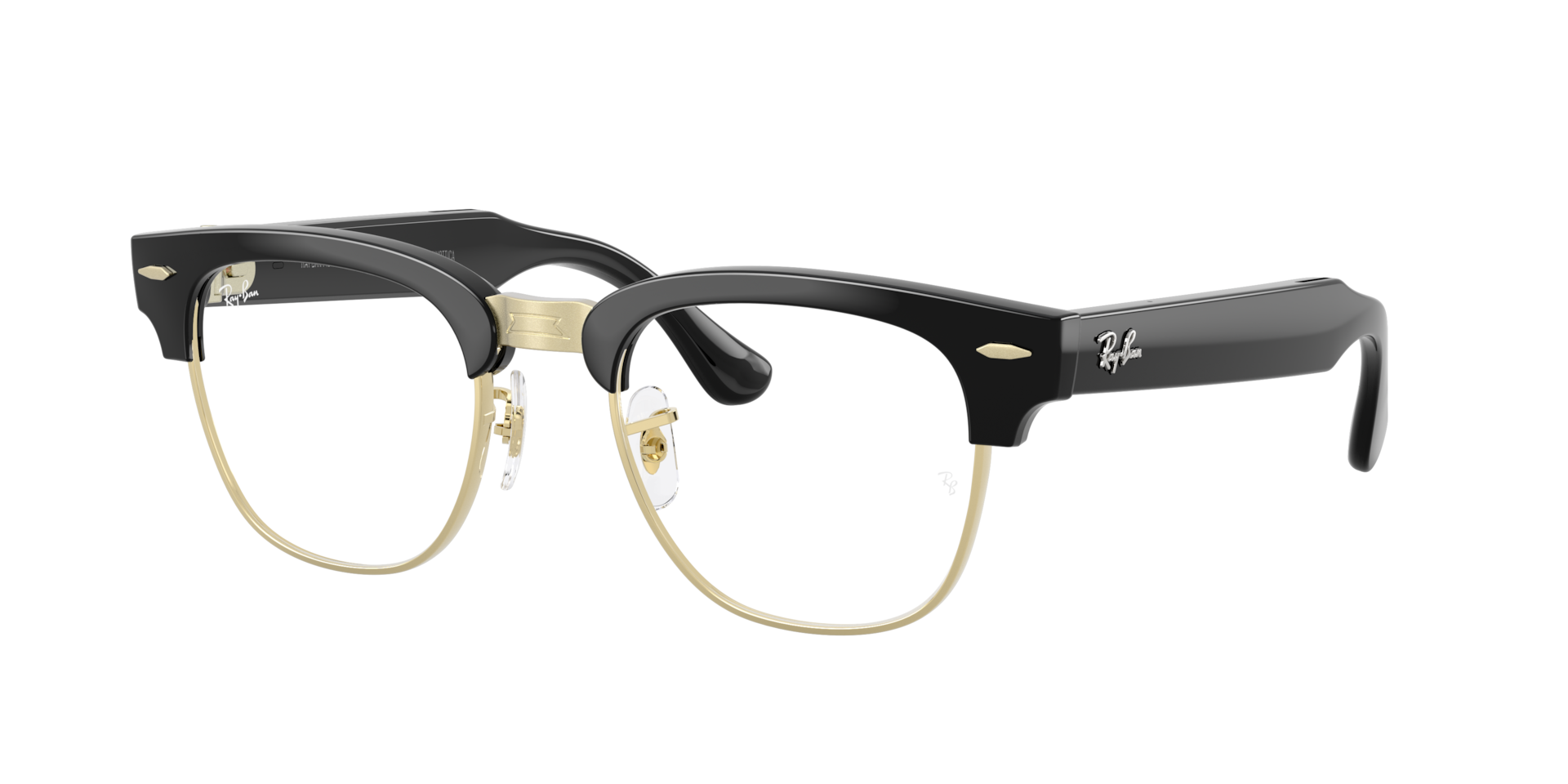 RayBan Unisex RayBan Meta Audio Clubmaster Frame color Black Lens color ClearGreen Graphite