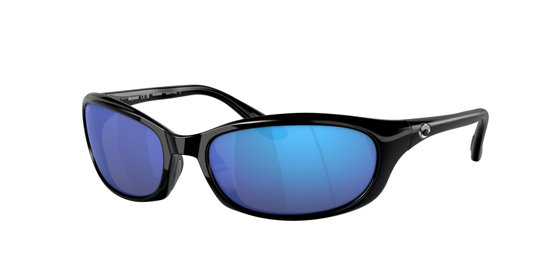 COSTA Man Sunglasses Harpoon  -  Frame color: Shiny Black, Lens color: Blue Mirror