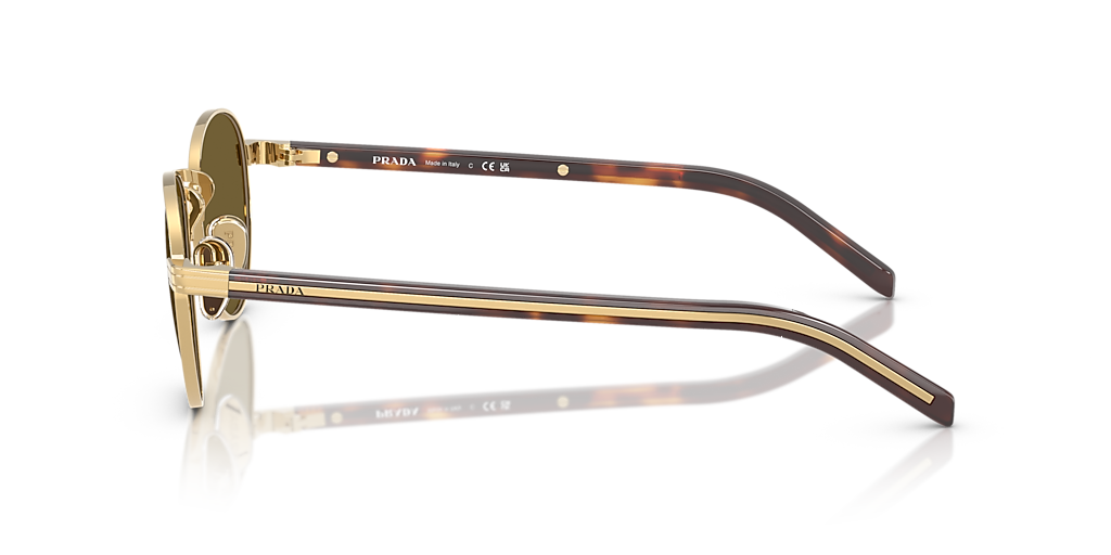 Prada PR B52S XS (49 - 21) with Brown lenses and Gold frame
