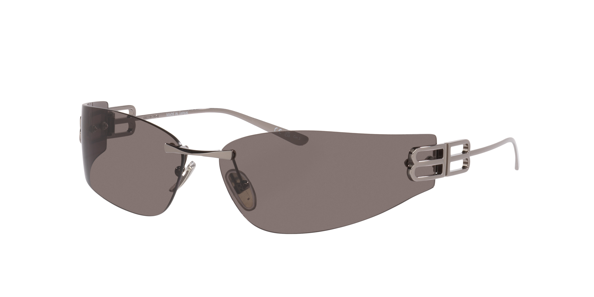 Balenciaga Frau Sunglass BB0484S - Rahmenfarbe: Silber, Linsenfarbe: Grau