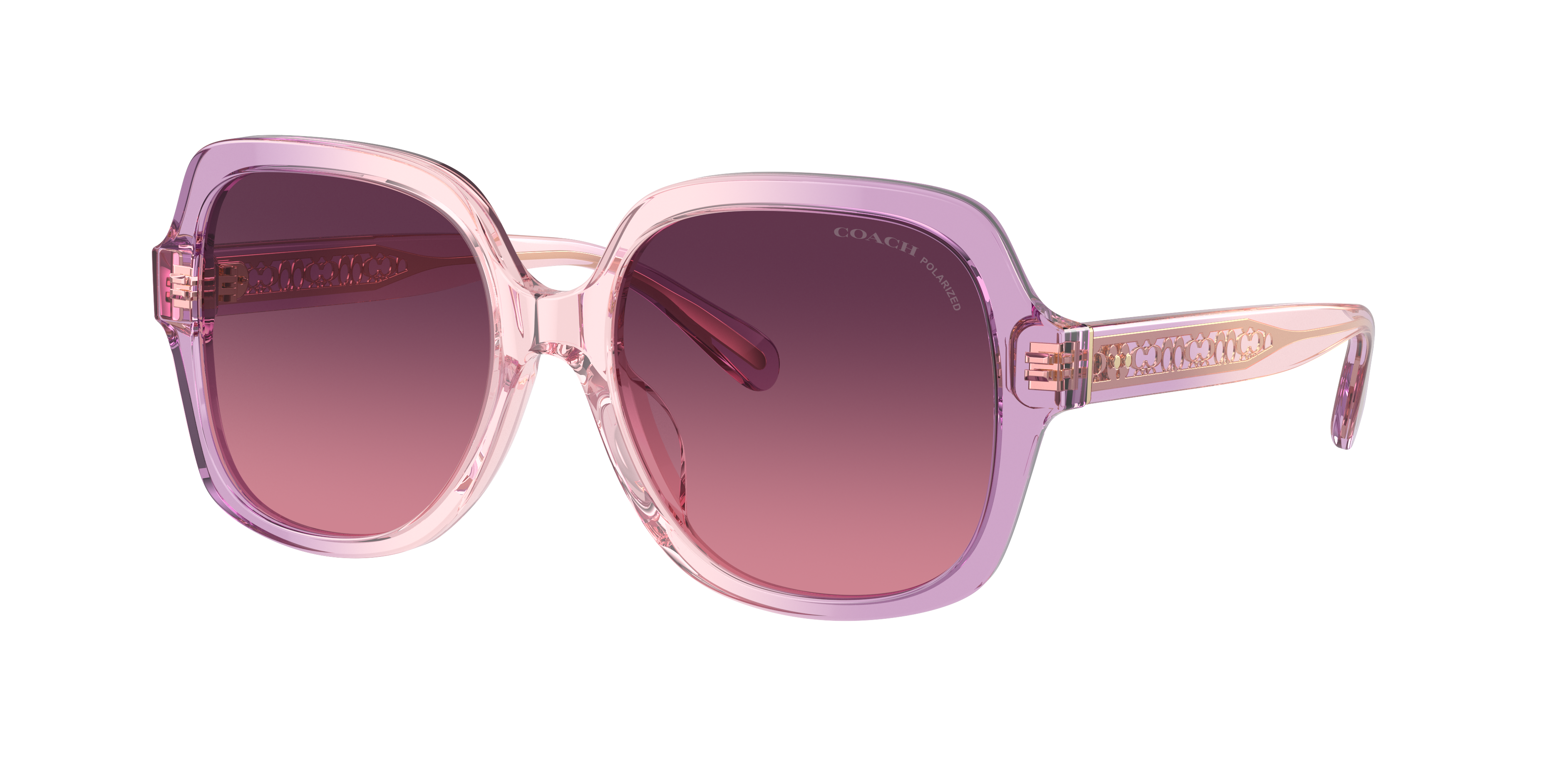 Coach Woman Sunglass CR614 -  Frame color: Amethyst/Pink Gradient, Lens color: Burgundy Gradient Polar