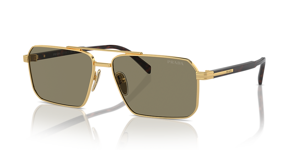 Prada PR A57S XL (61 - 15) with Brown lenses and Gold frame
