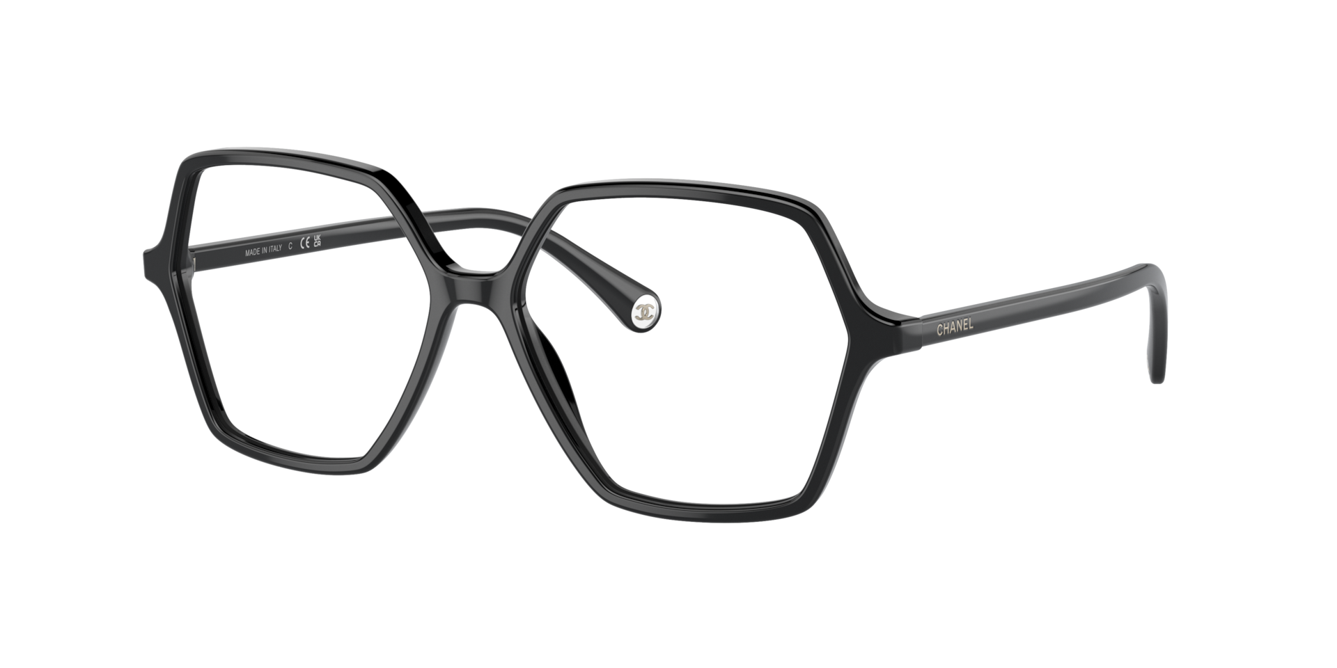 Chanel Femme Sunglass Square Eyeglasses CH3447 - Couleur du Monture Noir et Or Couleur de Lentille Verres de Dmonstration 300 €