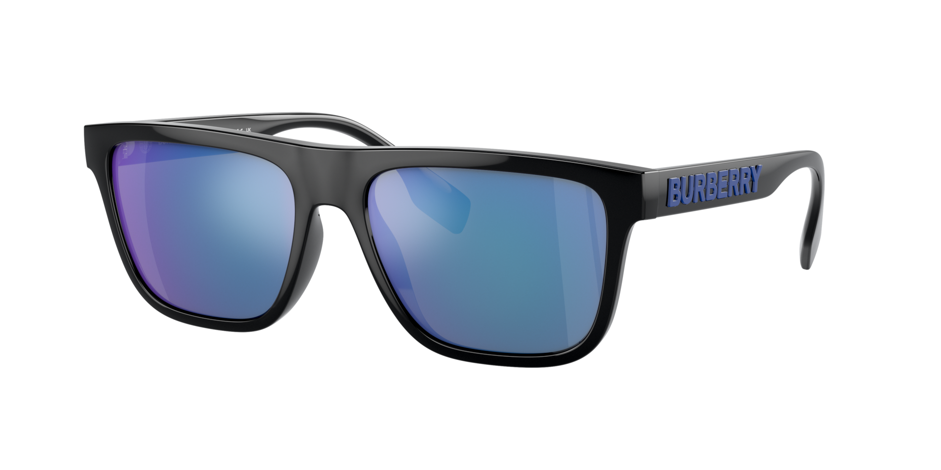 Burberry Homme Sunglass BE4402U - Couleur du Monture Noir Couleur de Lentille Vert clair effet miroir Bleu 100 €