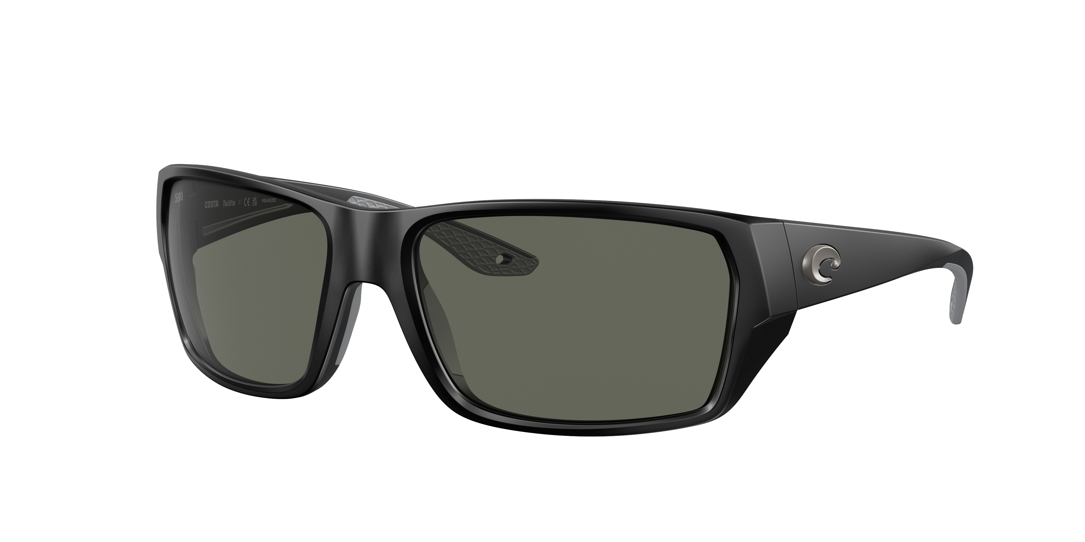 Costa Man Sunglass Tailfin -  Frame color: Matte Black, Lens color: Gray