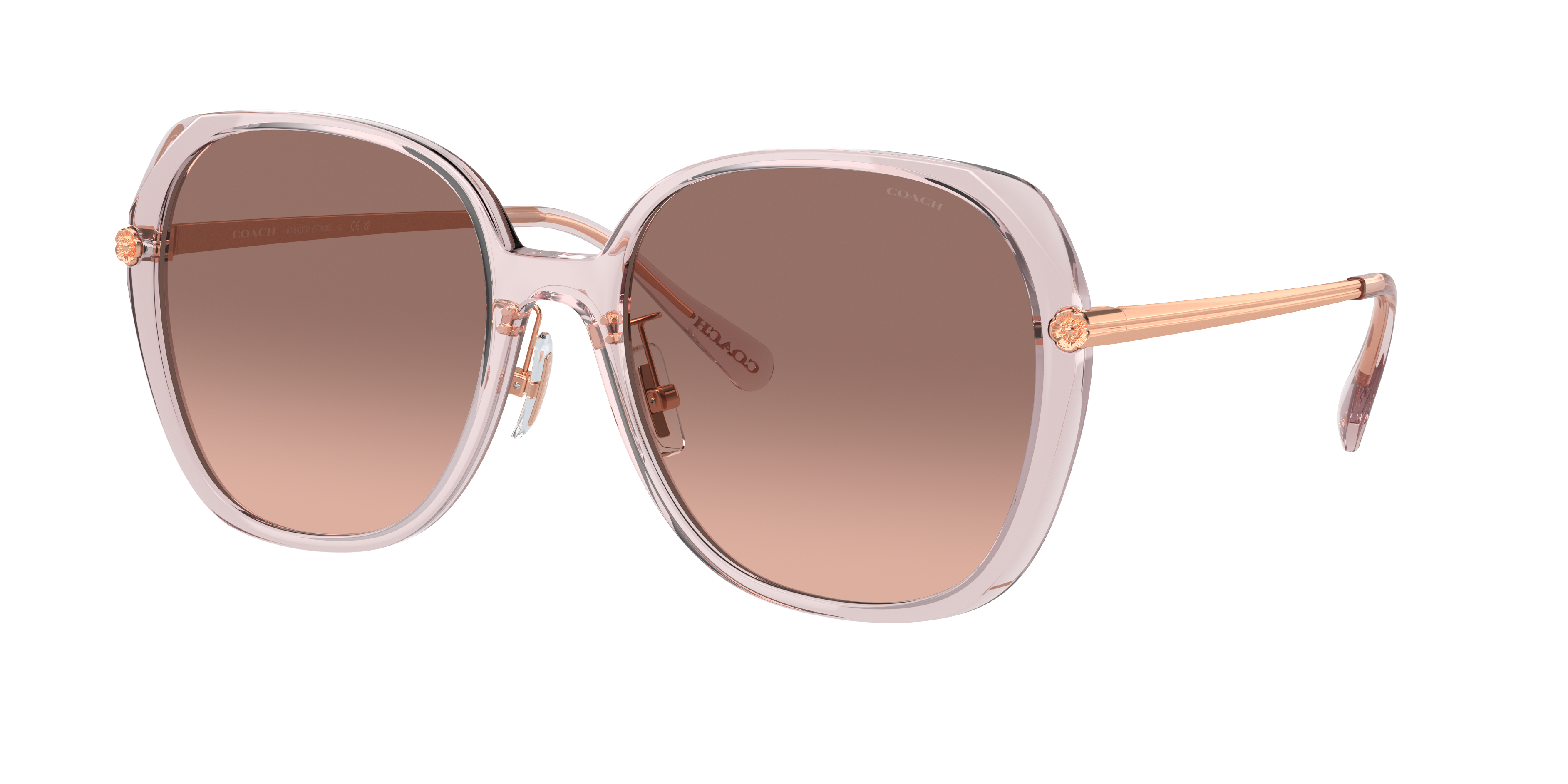 Coach Woman Sunglass CR636 -  Frame color: Transparent Rose, Lens color: Brown Pink Gradient