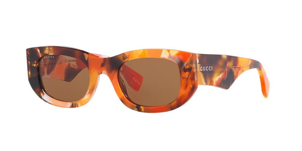 Gucci GG1627S XS (51 - 22) with Brown lenses and Orange frame
