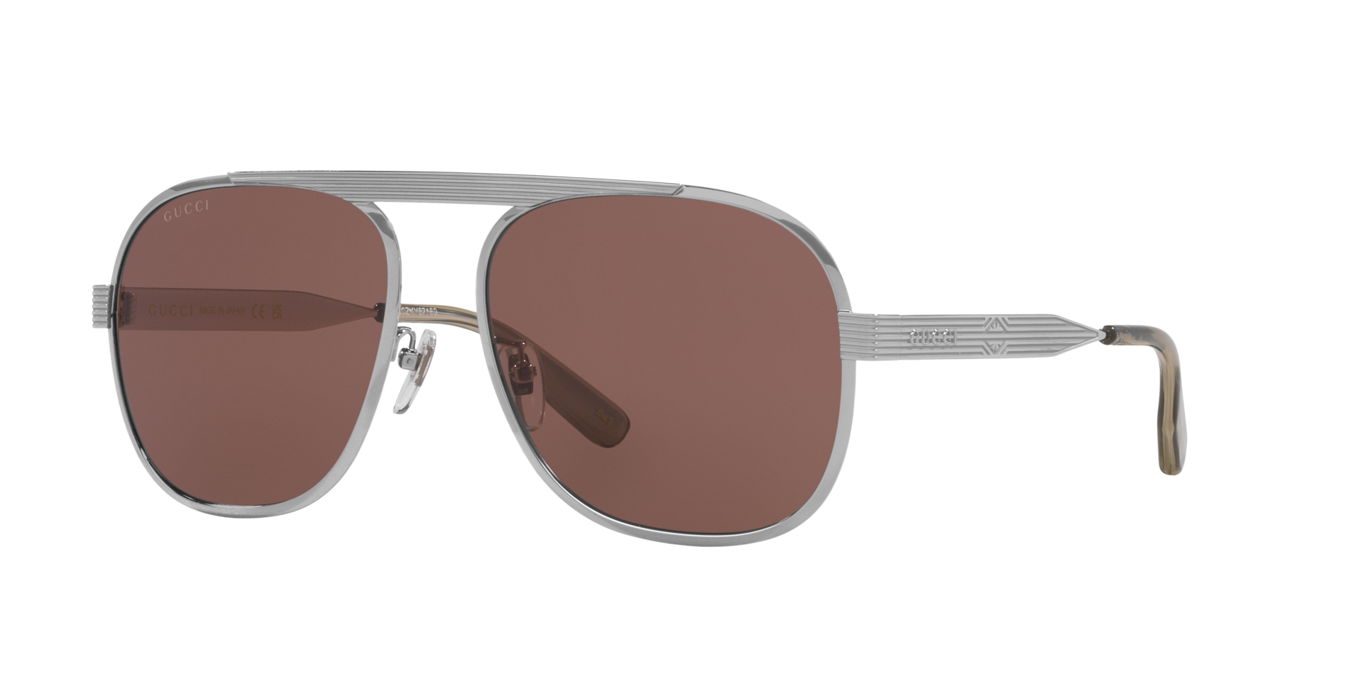 Gucci Homme Sunglass GG1514S - Couleur du Monture Argent Couleur de Lentille Brun 240 €