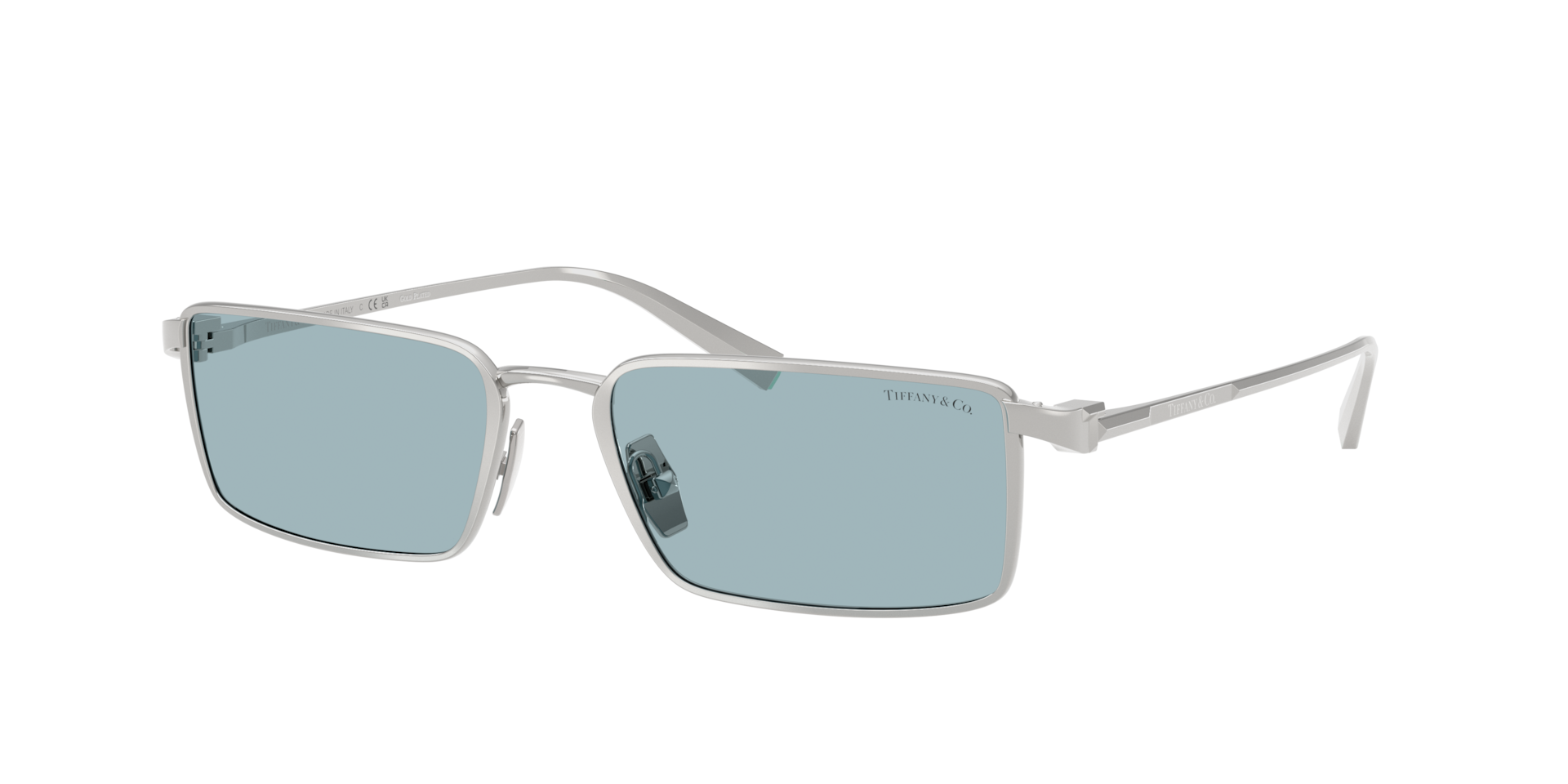 Tiffany Co Unisex Sunglass TF3121KB - Couleur du Monture Argent Plaqu Or Couleur de Lentille Bleu Vintage 1250 €