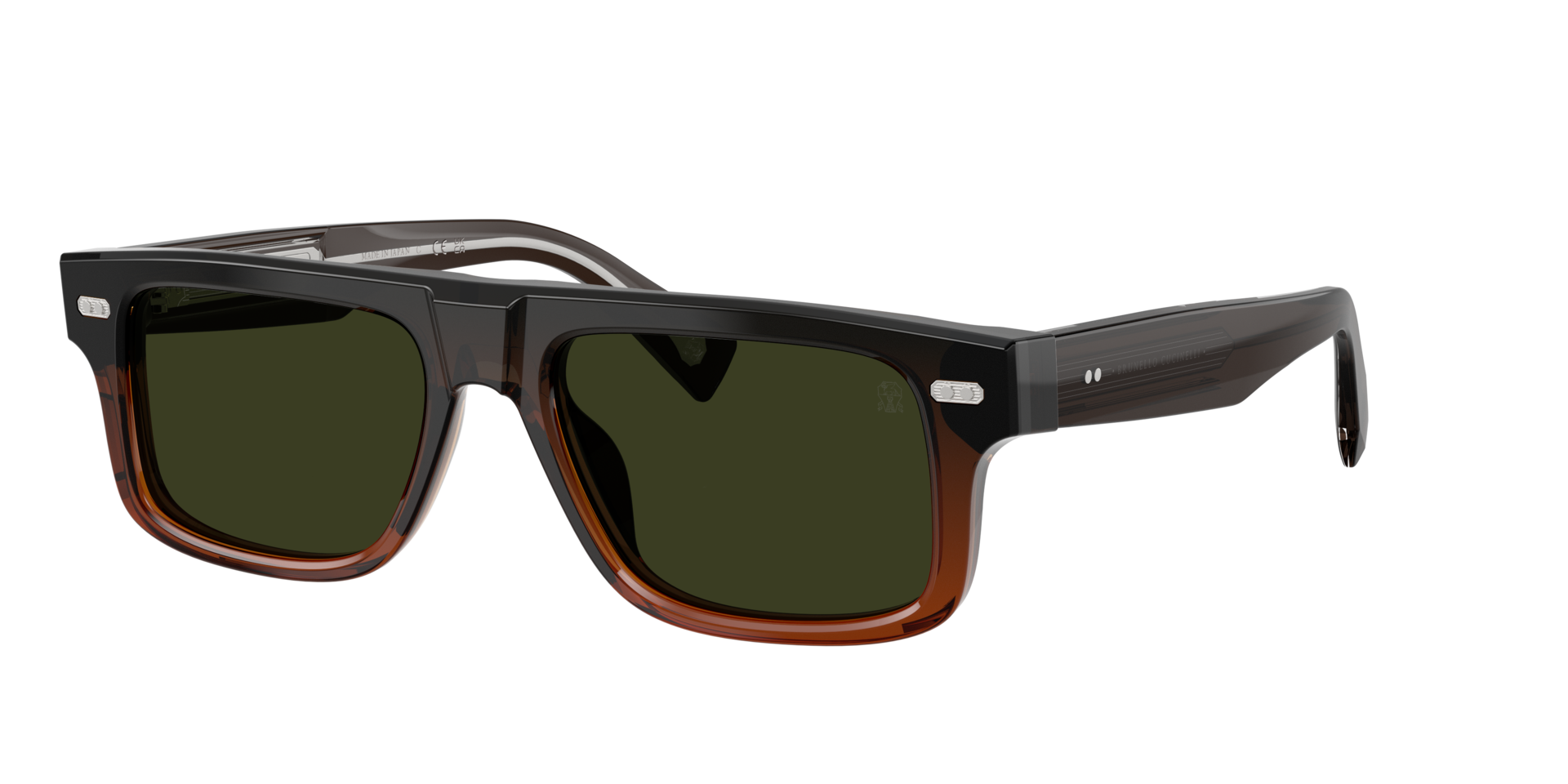 Brunello Cucinelli Homme Sunglass BC4028S - Couleur du Monture Cognac vintage Couleur de Lentille Amazzonia Polarized 725 €