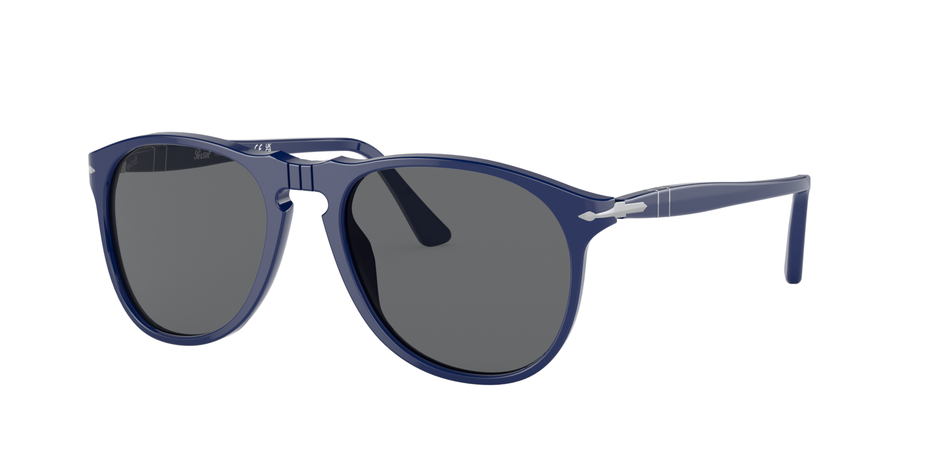 Persol Homme Sunglass PO9649S - Couleur du Monture Bleu vif Couleur de Lentille Gris fonc 160 €