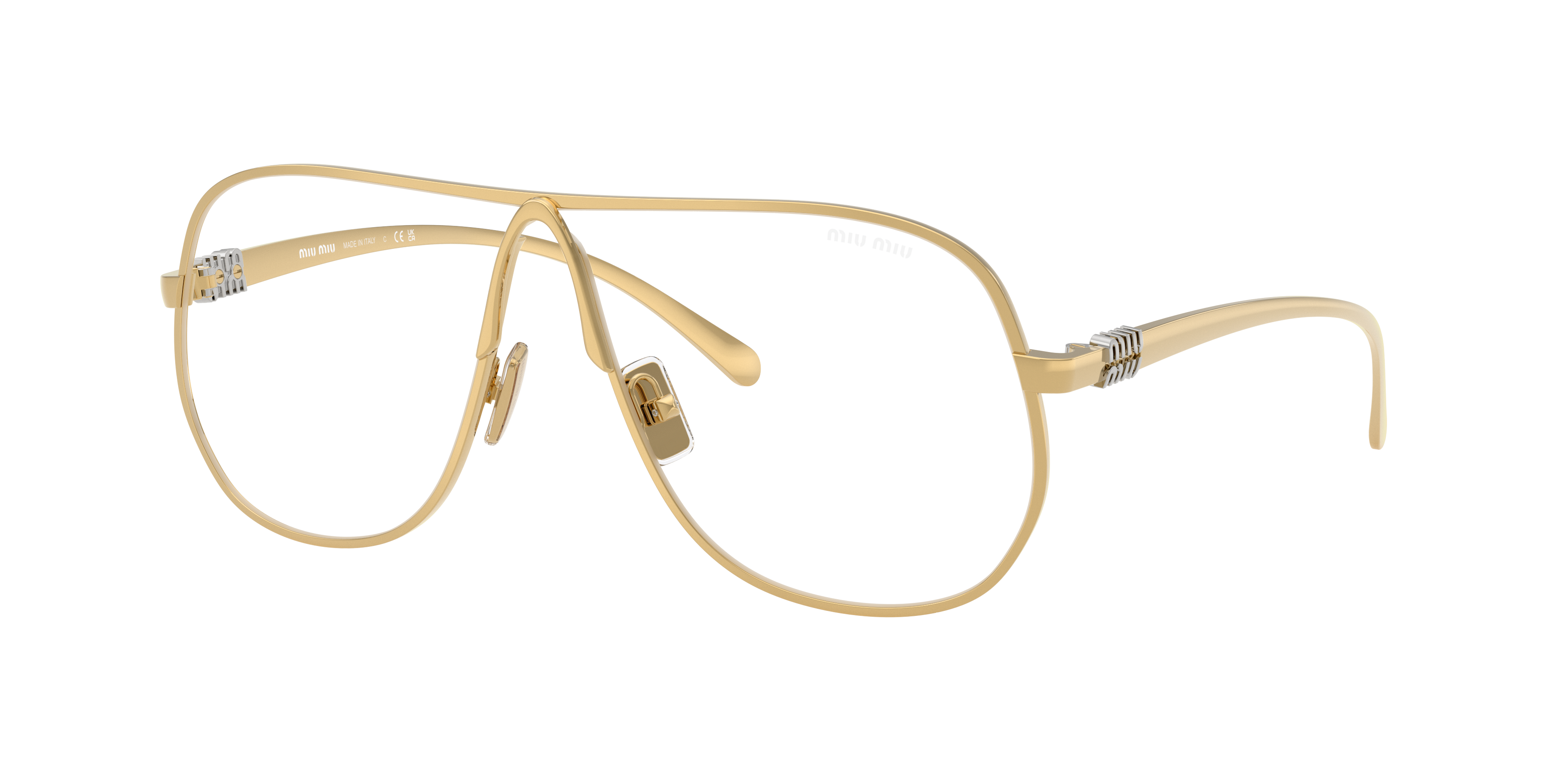 Miu Miu MU A56S L (66 - 02) with Transparent lenses and Gold frame