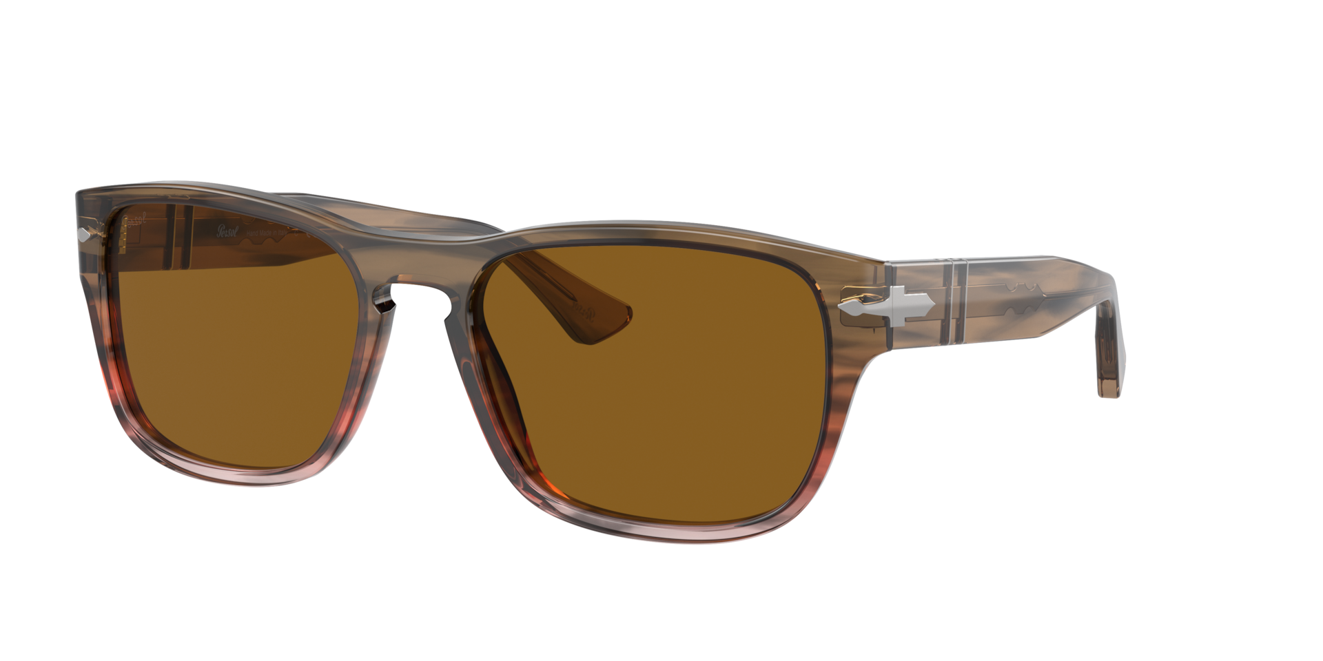 Persol Unisex Sunglass PO3341S - Rahmenfarbe: Striped Brown Gradient Red, Linsenfarbe: Braun