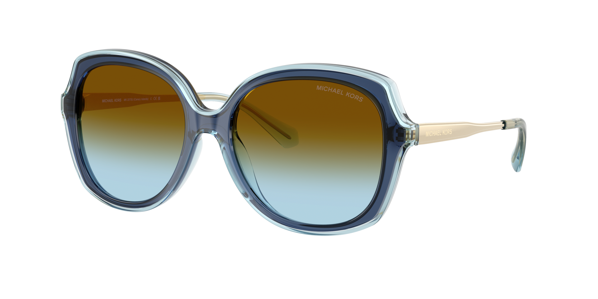 Michael Kors Femme Sunglass Canary Islands - Couleur du Monture: Bleu marine, Couleur de Lentille: Marron Bleu