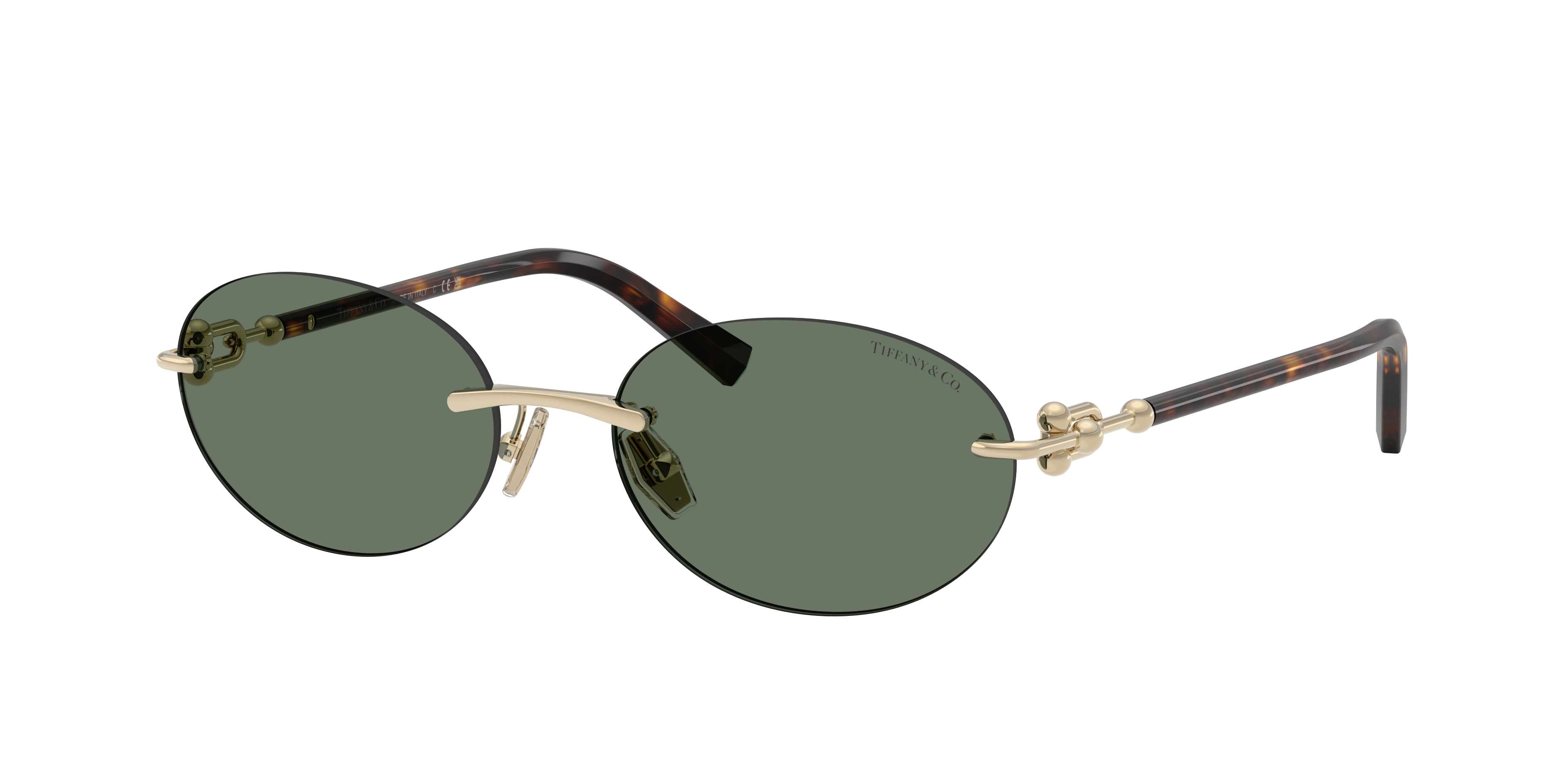 Tiffany & Co. TF3104D L (56 - 18) with Green lenses and Gold frame