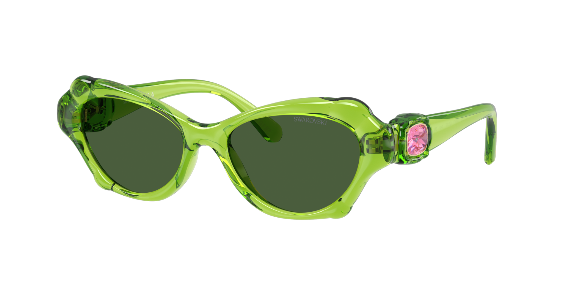 Swarovski Woman Sunglass SK6050 -  Frame color: Transparent Green, Lens color: Dark Green