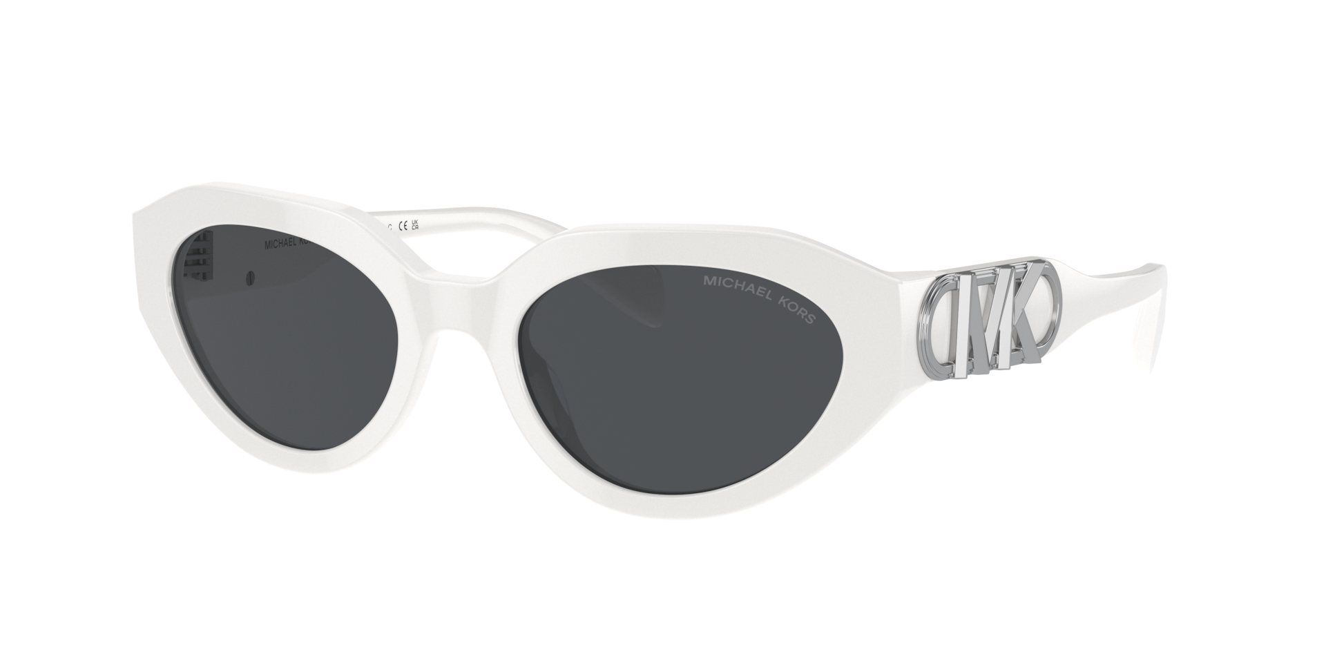 Michael Kors Femme Sunglass Empire Oval - Couleur du Monture Optic White Couleur de Lentille Gris uni 87 €