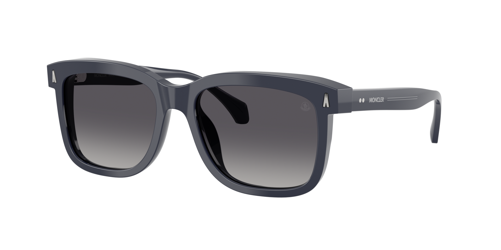 Moncler Unisex Sunglass ME6018 Valaire -  Frame color: Shiny Dark Blue, Lens color: Polarized Gradient Grey