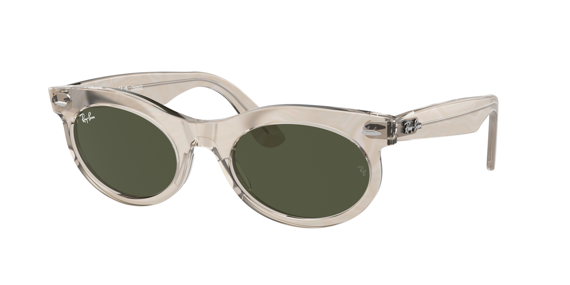 Ray-Ban Unisex Verde Sunglass Wayfarer Oval Change - Color Del Marco: Photo Gris Con Ondas, Color De La Lente: