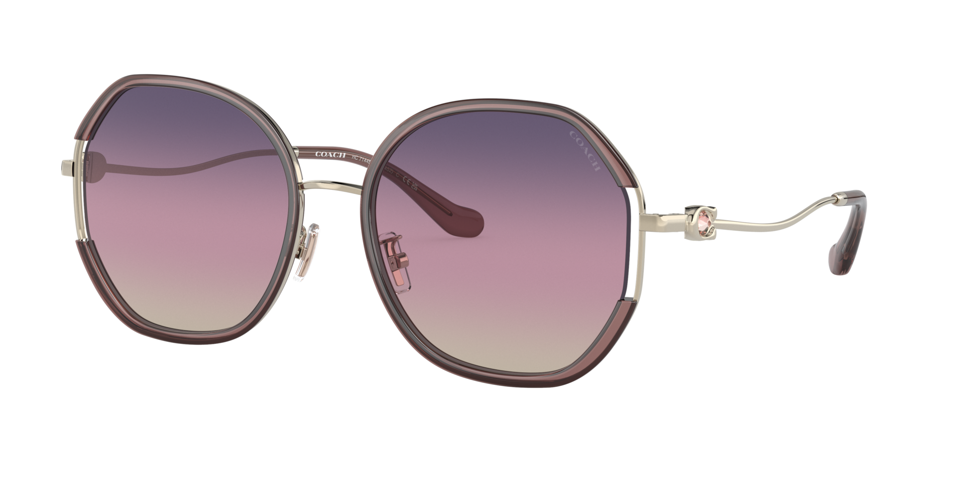 Coach Femme Sunglass CD452 - Couleur du Monture Or clairRose Couleur de Lentille Dgrad Pourpre 69 €