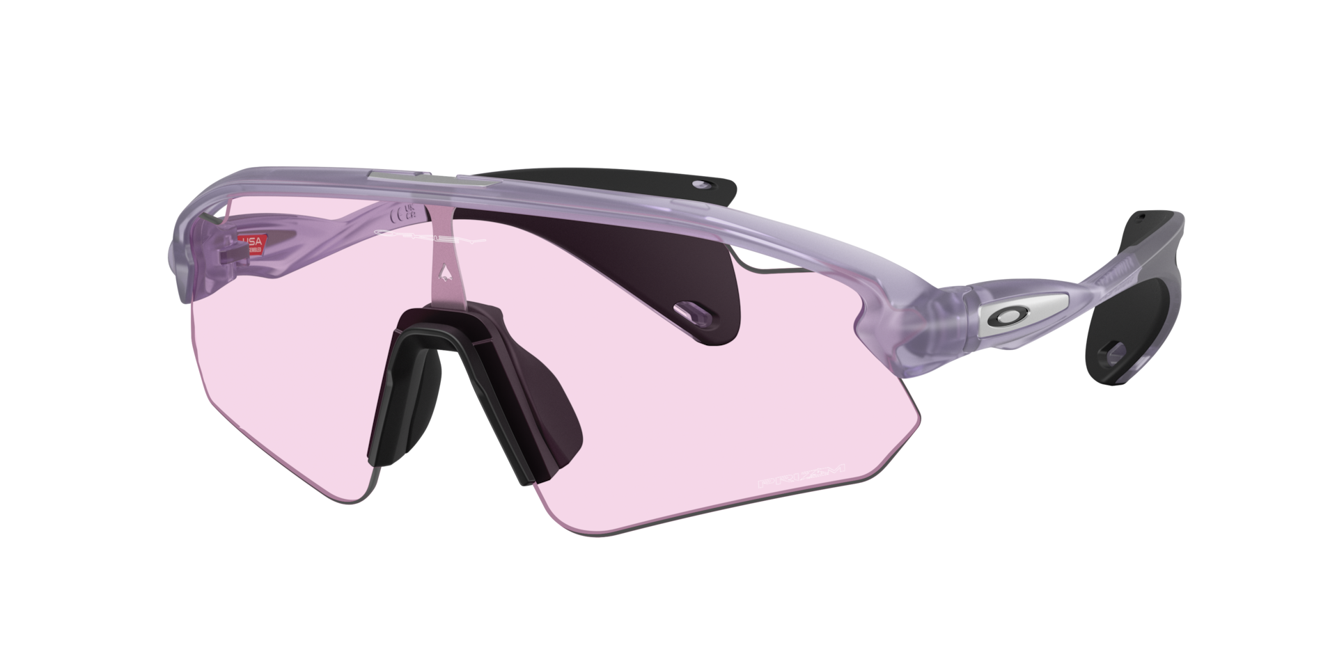 Oakley Unisex Sunglass Stunt Devil (Low Bridge Fit) - Rahmenfarbe: Flieder transparent, Linsenfarbe: Prizm Low Light