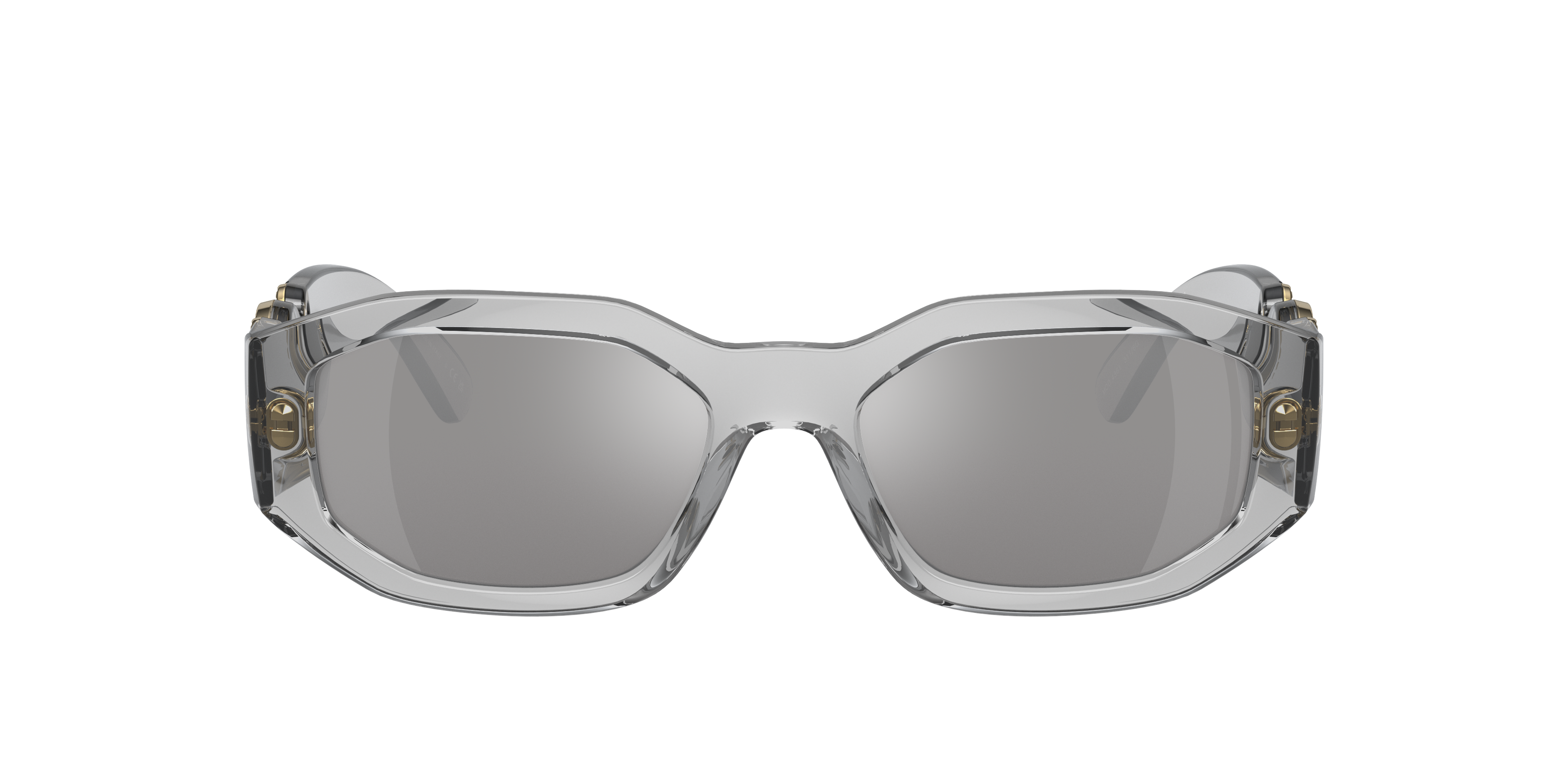 Versace Biggie M (53 - 18) com Lentes Prata e Armação Cinza