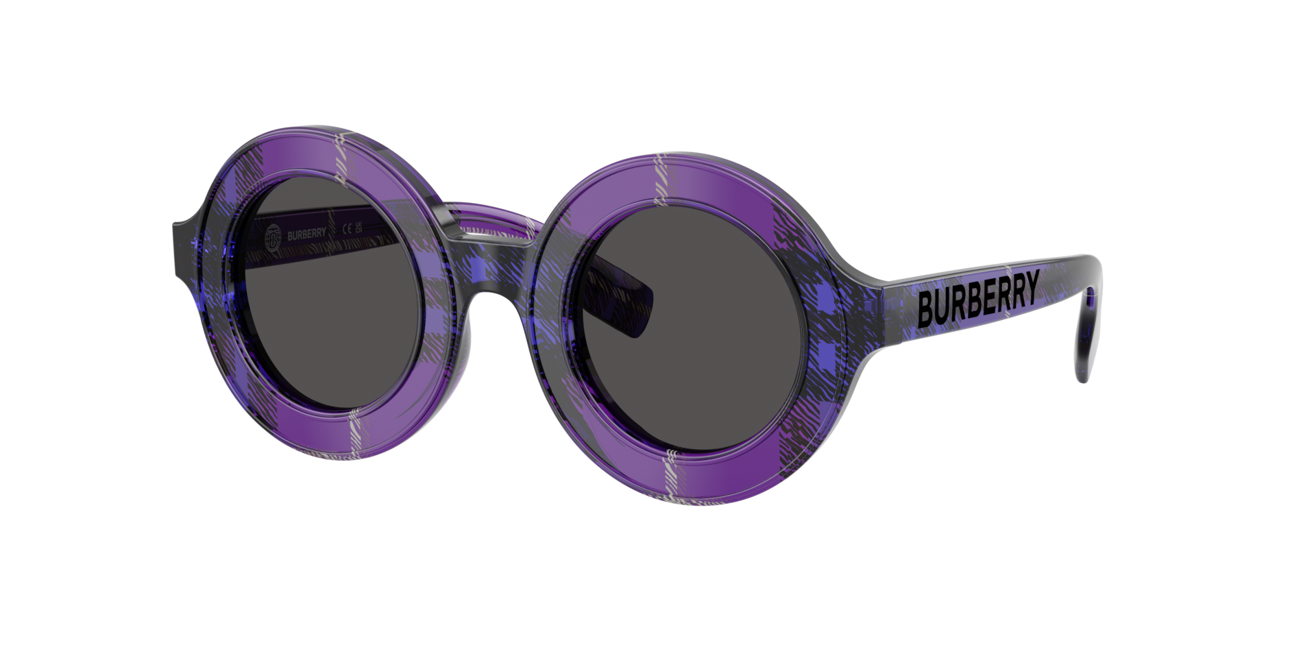 Burberry Unisex Sunglass JB4386 -  Frame color: Violet Check, Lens color: Dark Grey