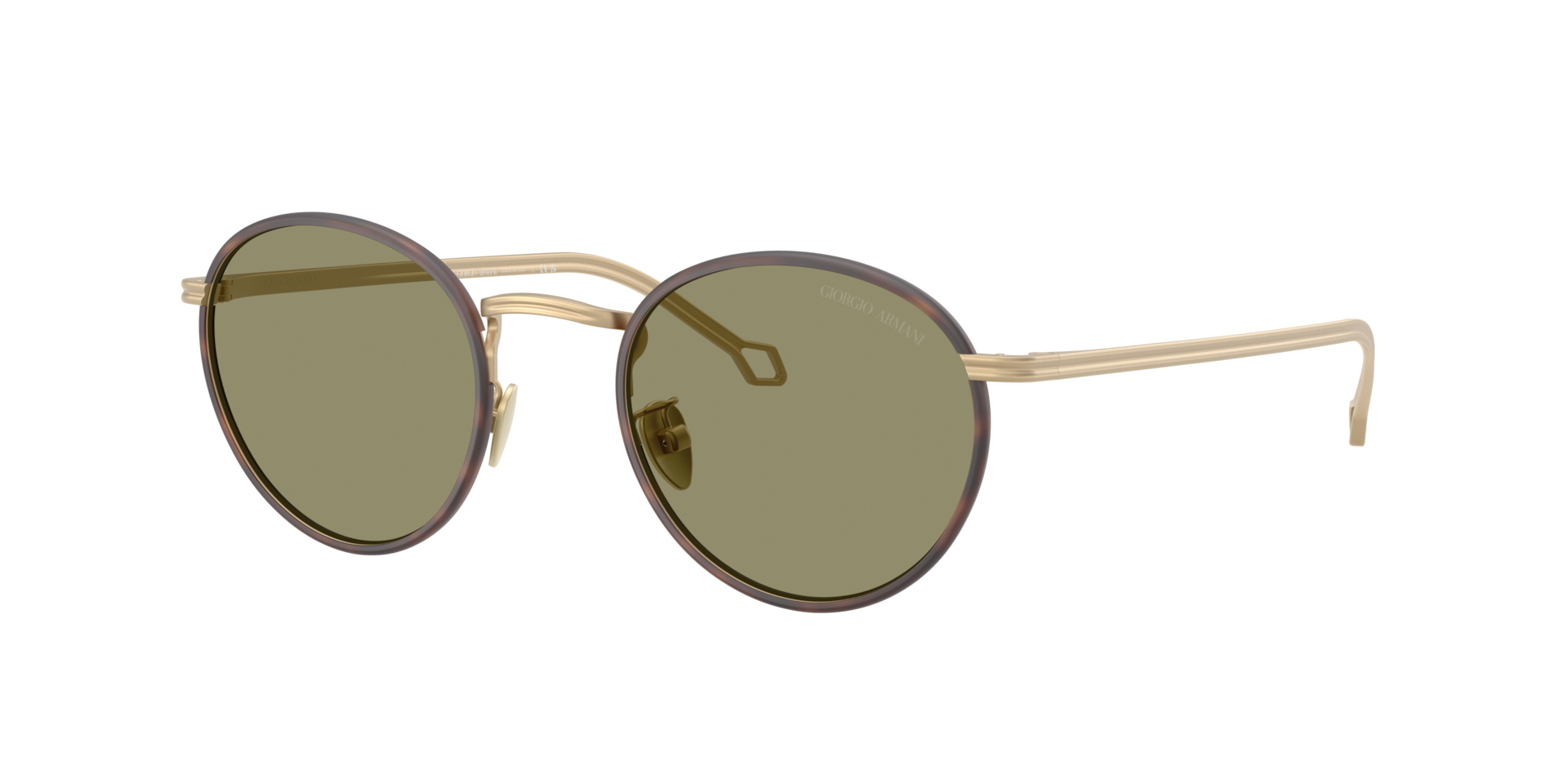 Giorgio Armani Man Sunglass AR6163J - Frame color: Matte Pale Gold, Lens color: Green