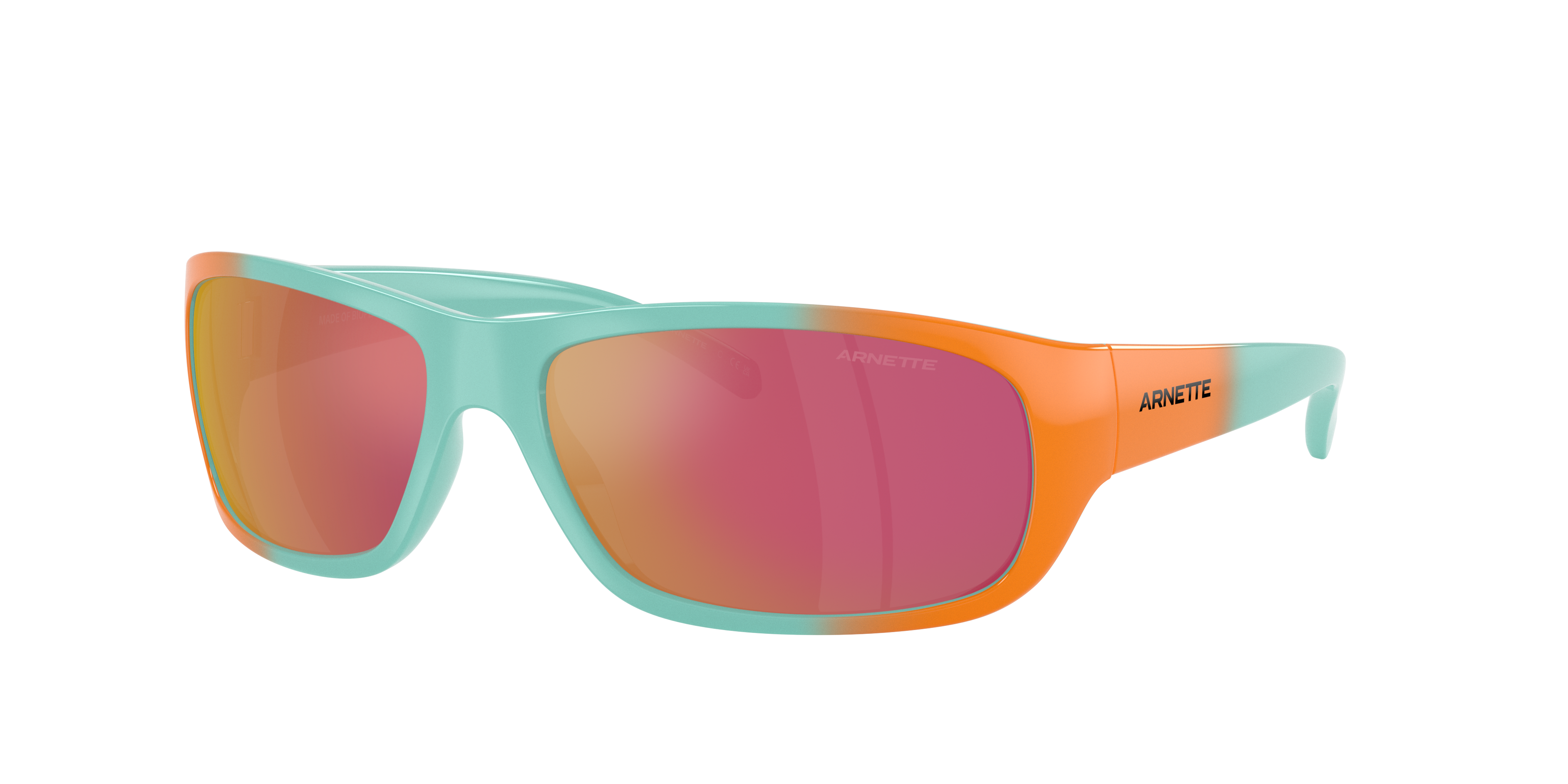 Arnette Man Sunglass Uka-Uka -  Frame color: Azure/Orange, Lens color: Grey Mirror Orange/Yellow