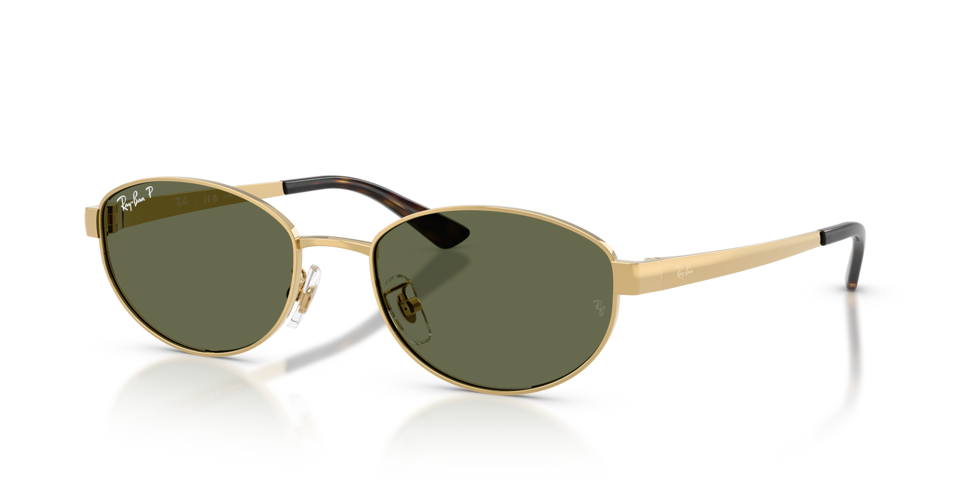 Ray-Ban RB3774D L (55 - 19) with Green lenses and Gold frame