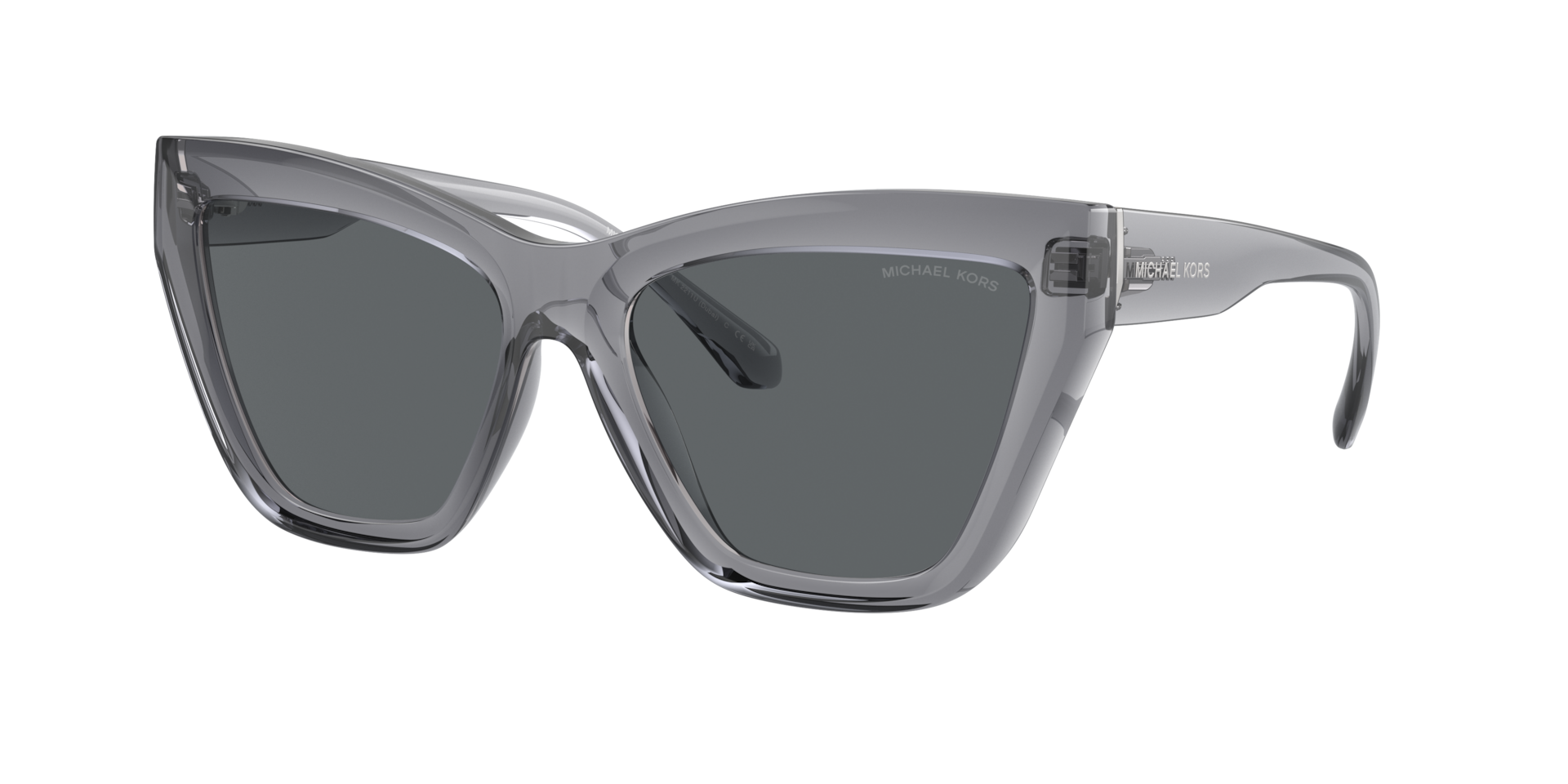 Michael Kors Femme Sunglass Dubai - Couleur du Monture: Bleu Transparent, Couleur de Lentille: Gris foncé uni