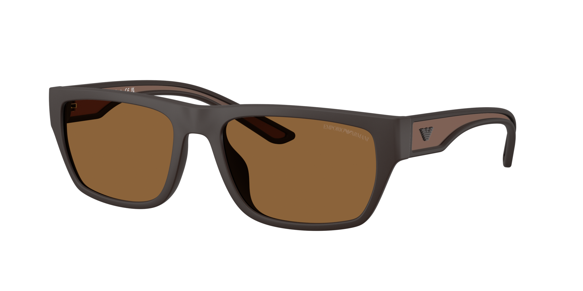 Emporio Armani Man Sunglass EA4267U -  Frame color: Rubberised Matt Brown, Lens color: Brown